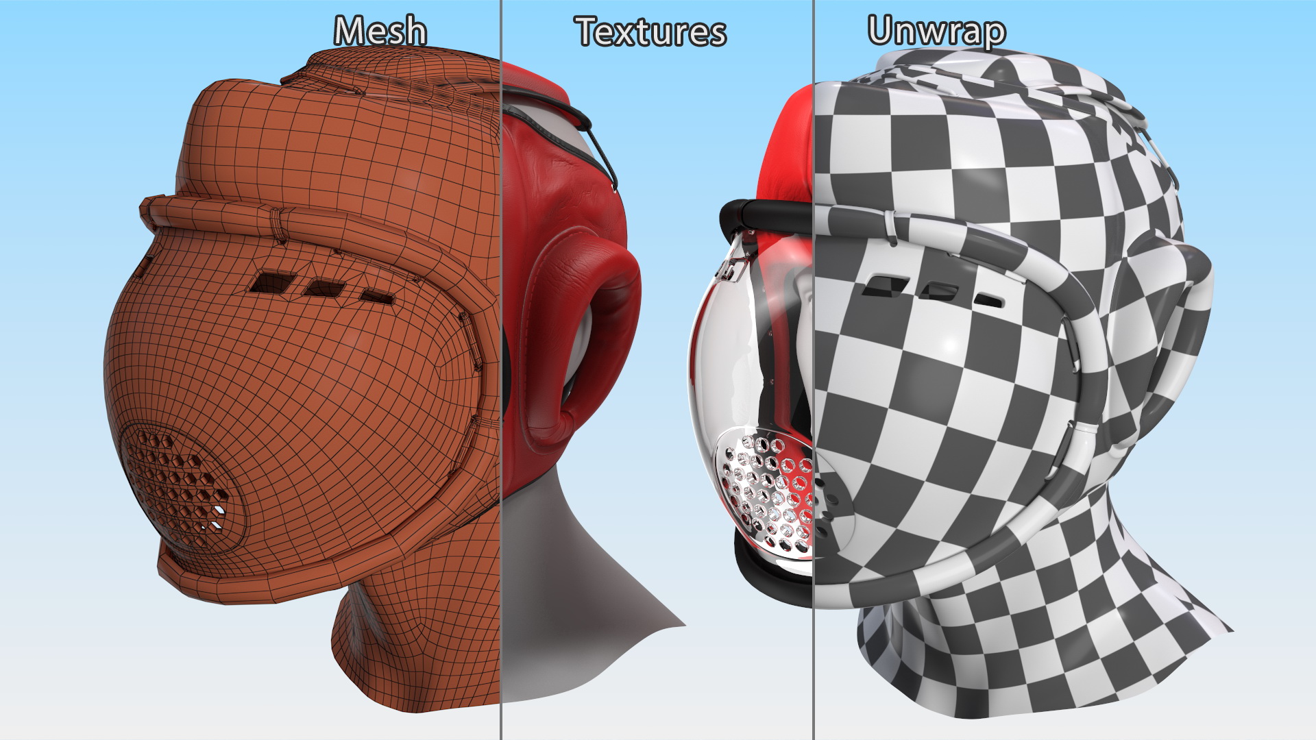 3D Kudo Hedgear Playwell Red on Mannequin Head model