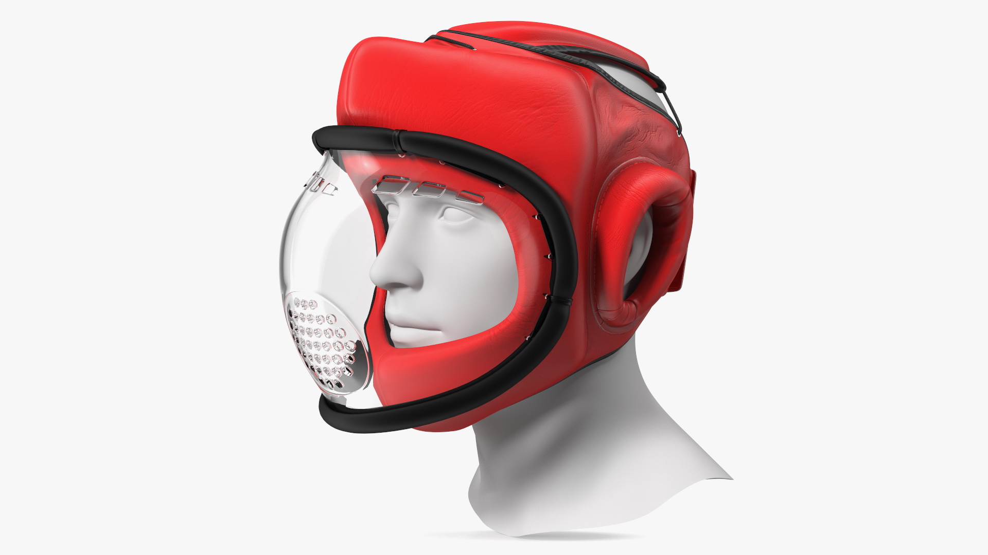 3D Kudo Hedgear Playwell Red on Mannequin Head model