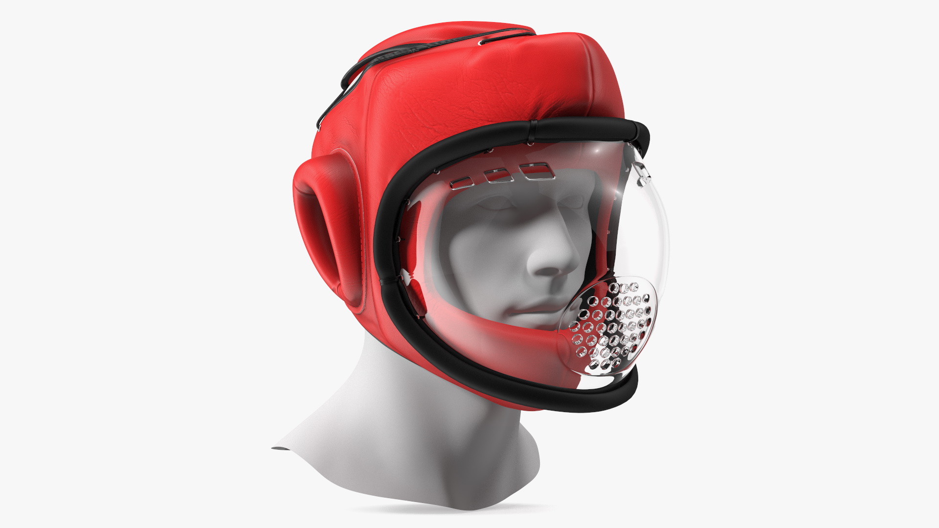 3D Kudo Hedgear Playwell Red on Mannequin Head model