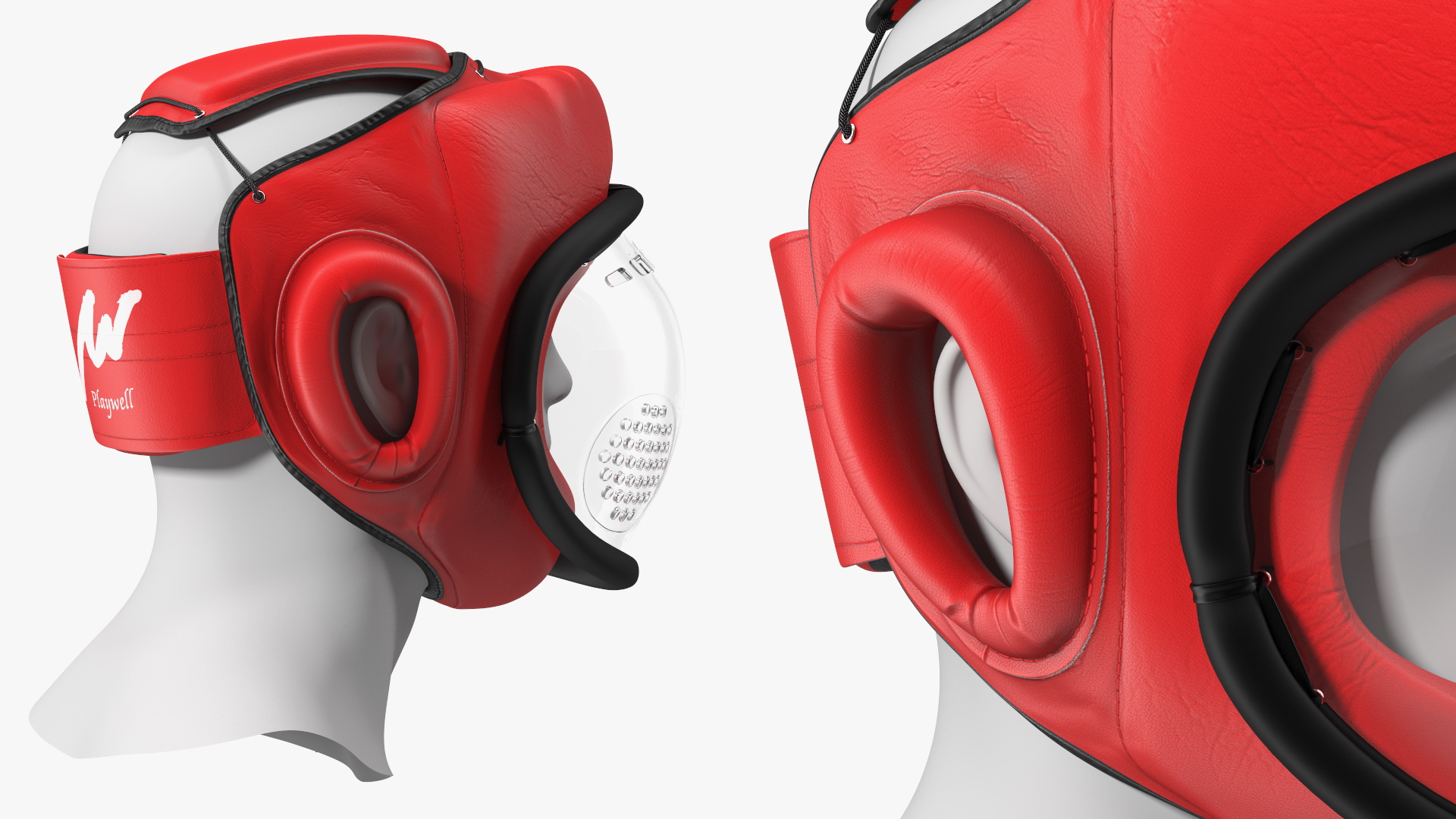 3D Kudo Hedgear Playwell Red on Mannequin Head model