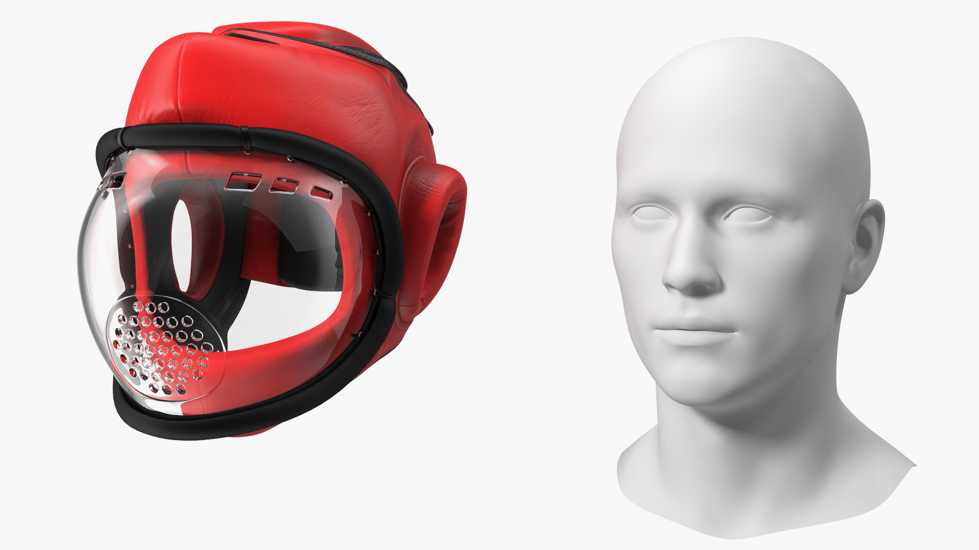 3D Kudo Hedgear Playwell Red on Mannequin Head model