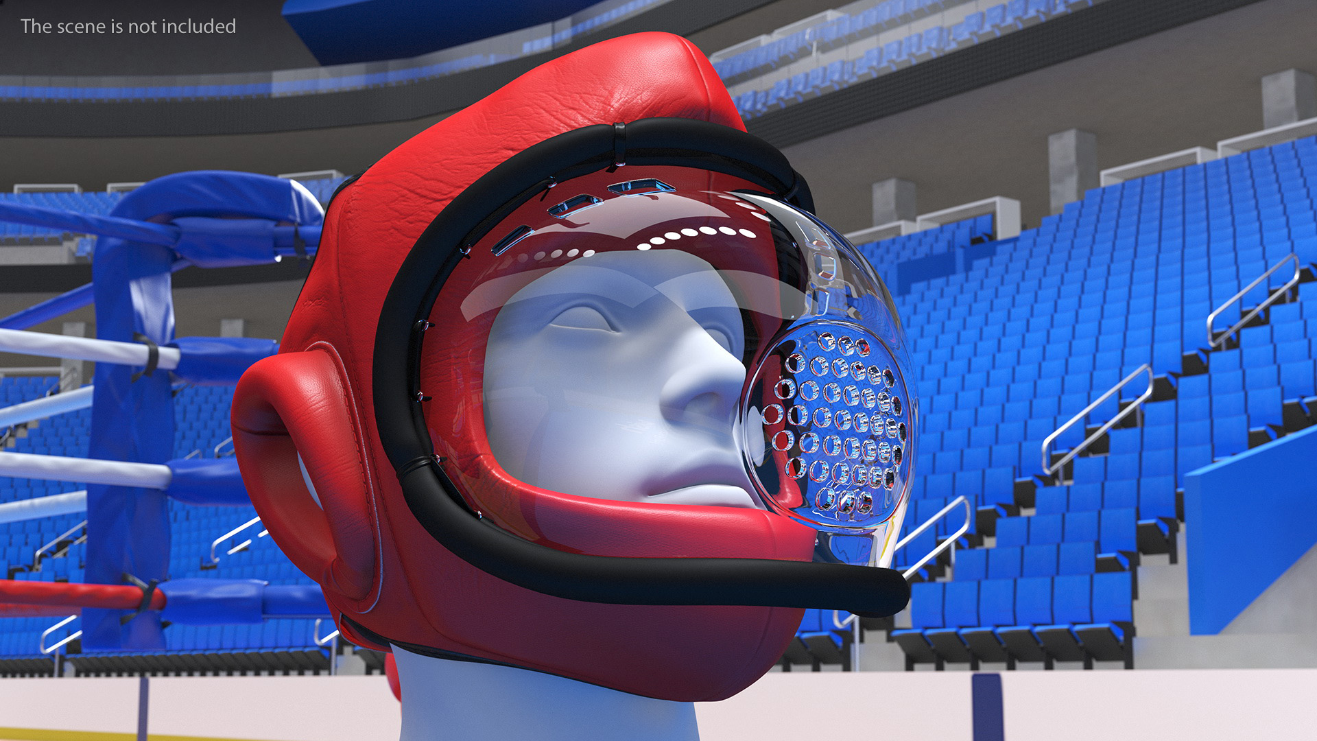 3D Kudo Hedgear Playwell Red on Mannequin Head model
