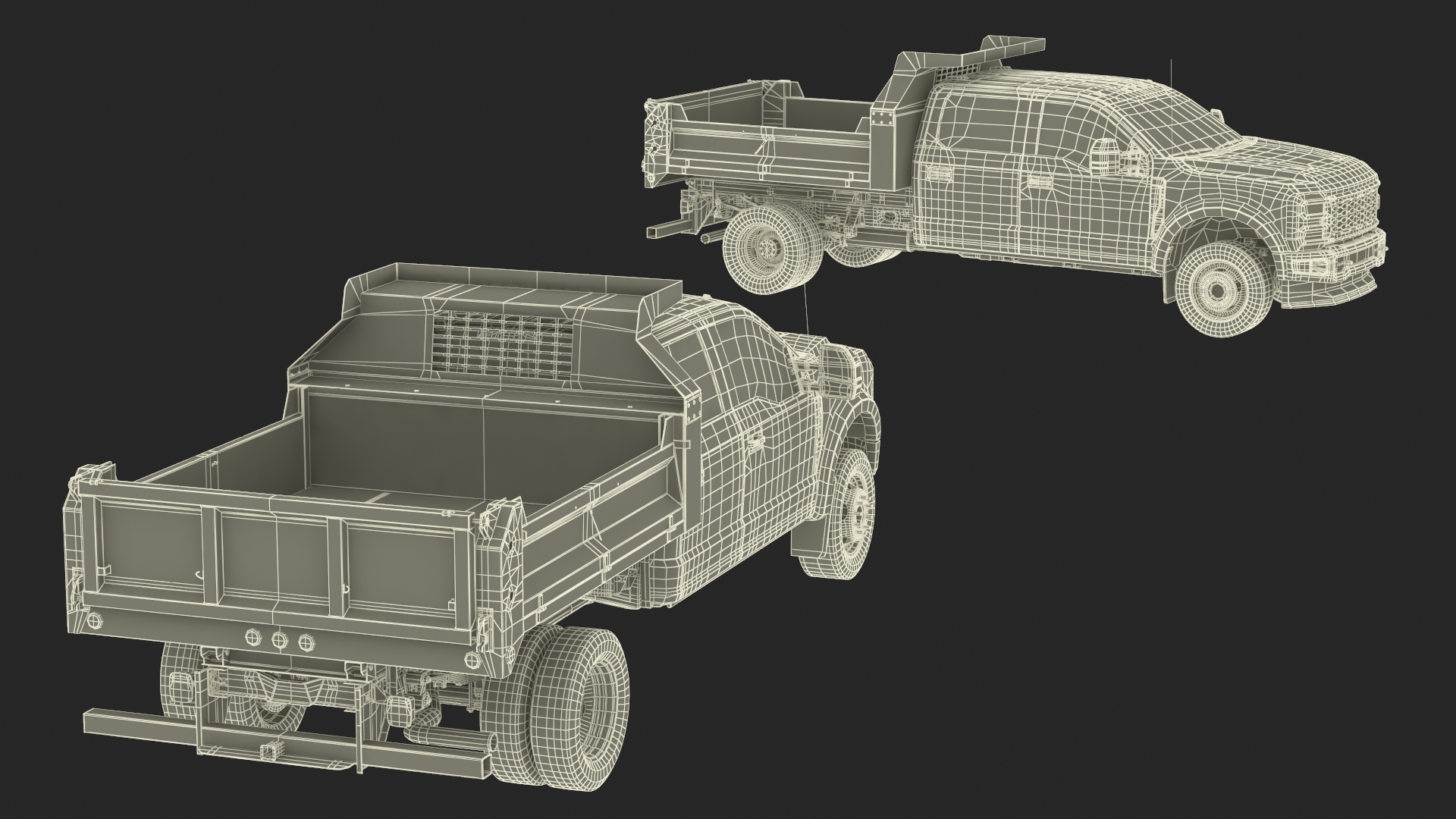 3D Pickup Truck Black Dump model
