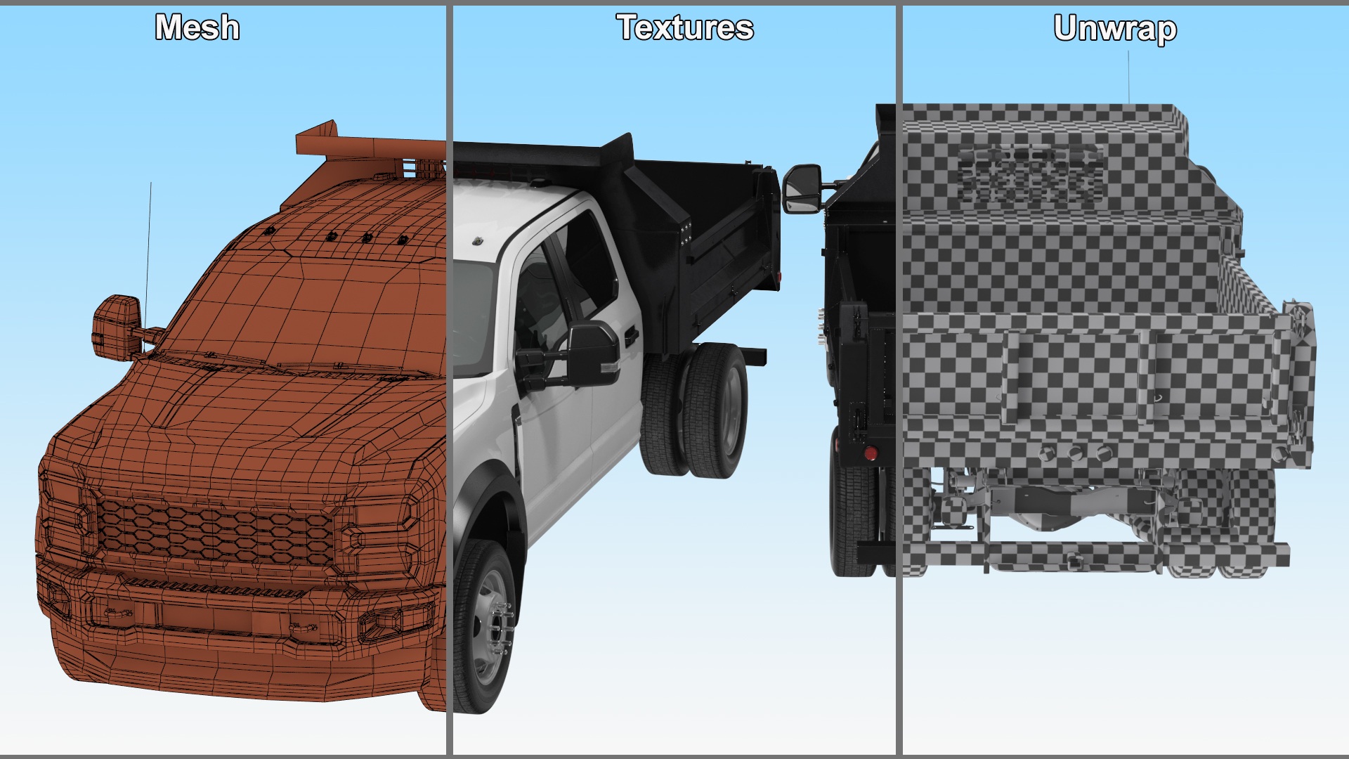 3D Pickup Truck Black Dump model