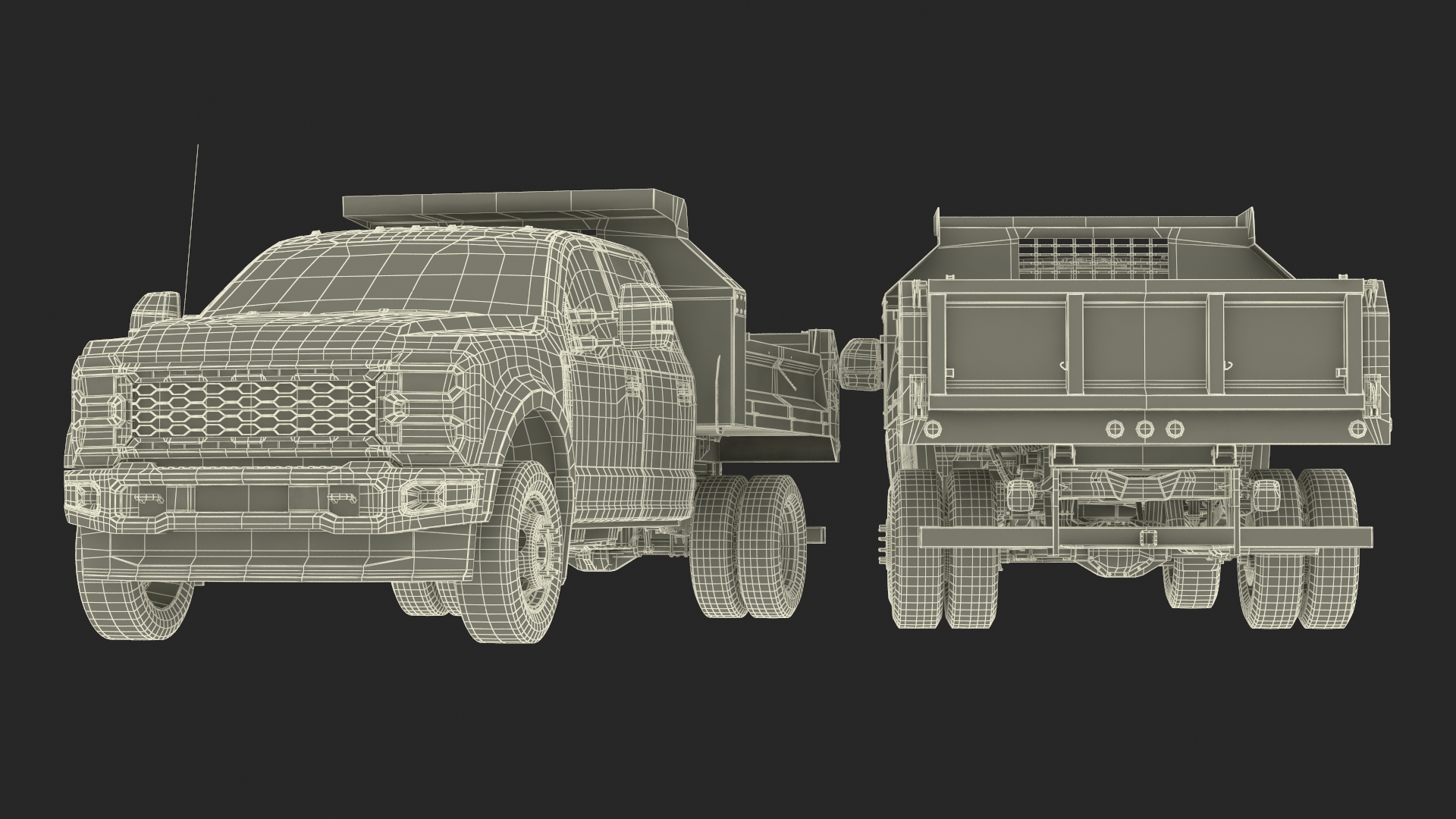3D Pickup Truck Black Dump model