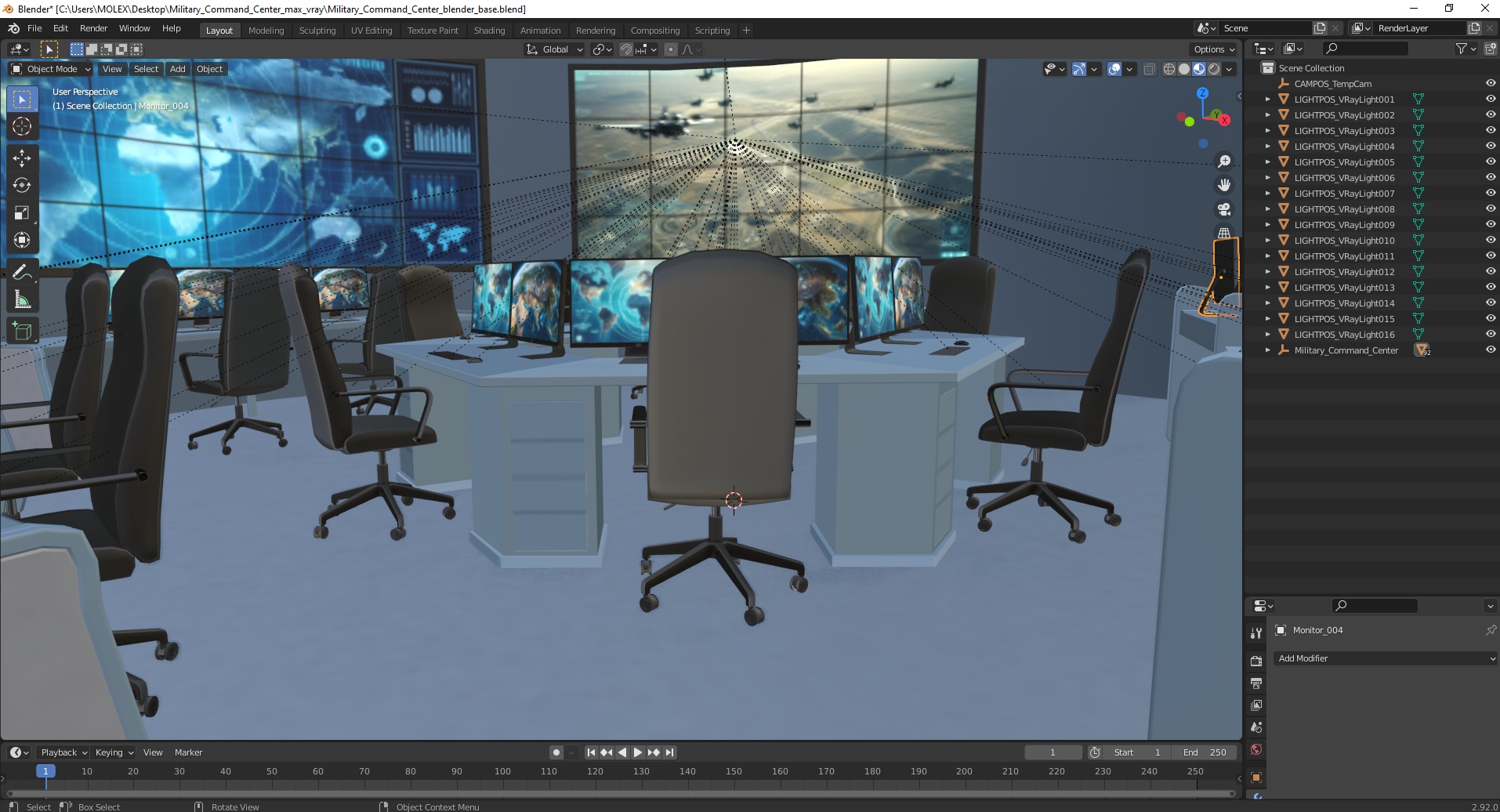 3D Military Command Center model