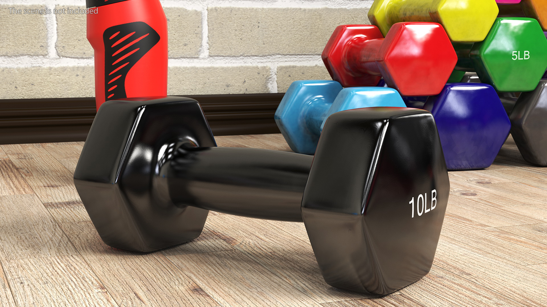 3D Hand Weight Dumbbell Vinyl Coated model