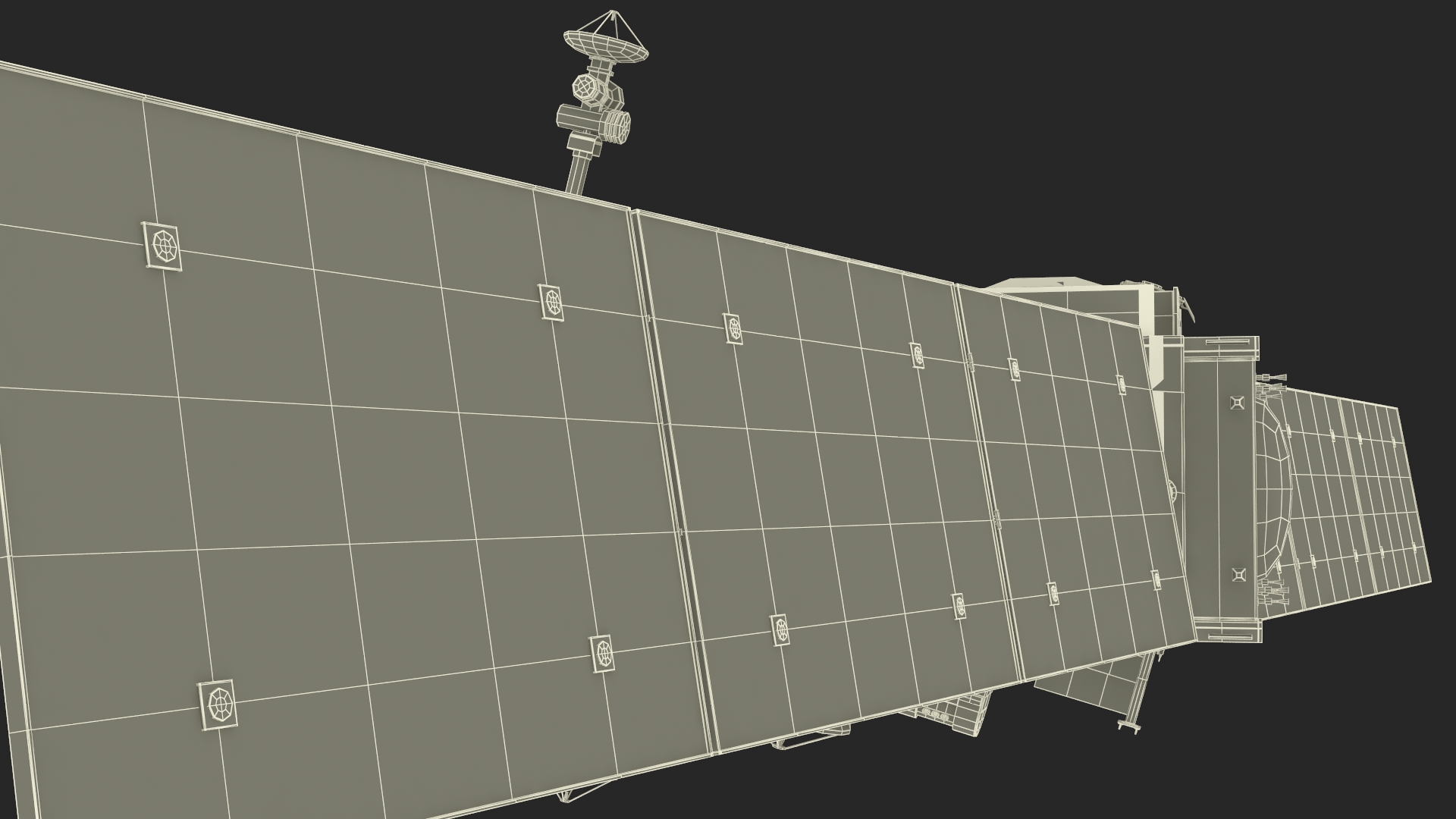 3D Space Satellite with Solar Panels model