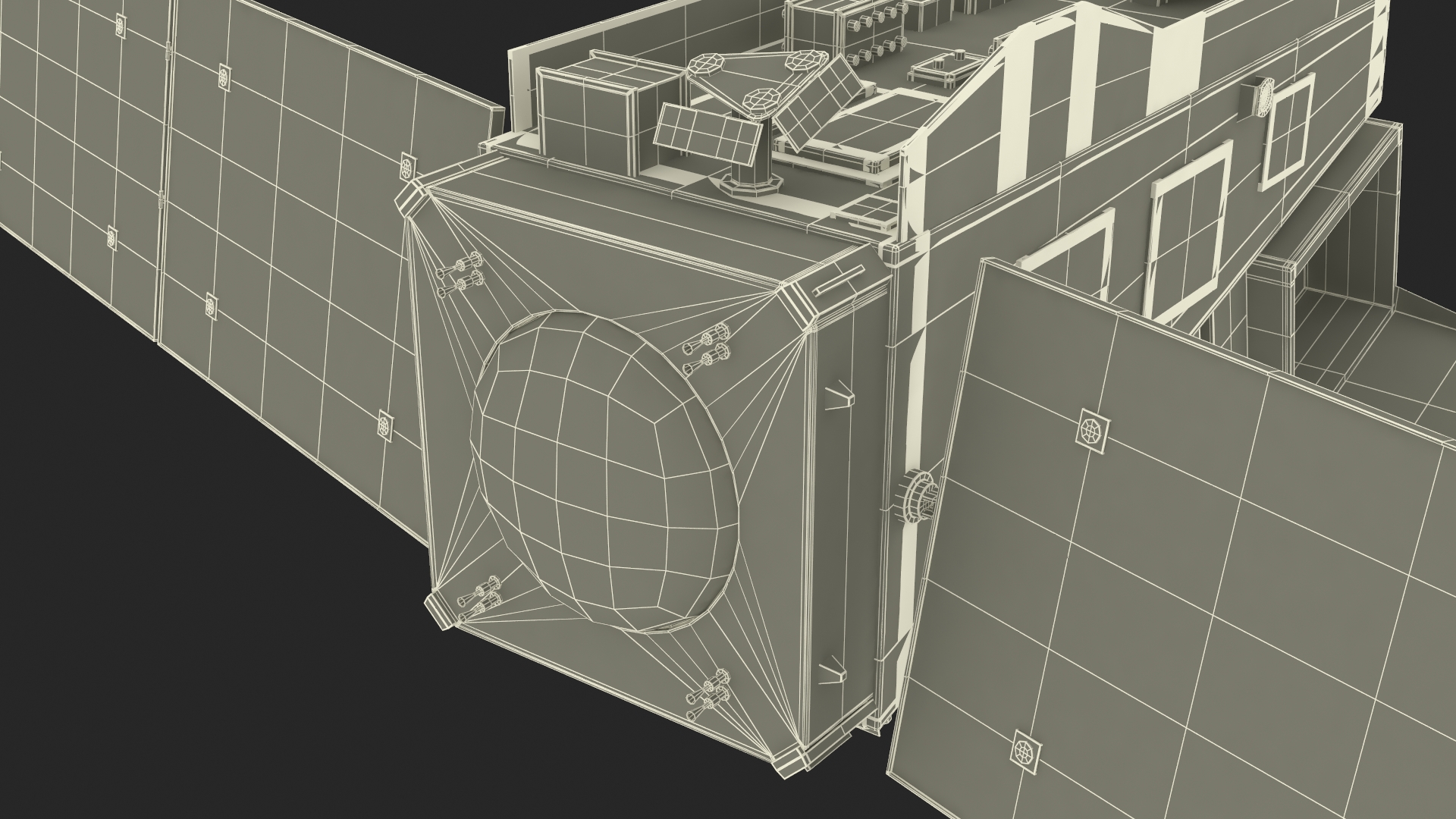3D Space Satellite with Solar Panels model