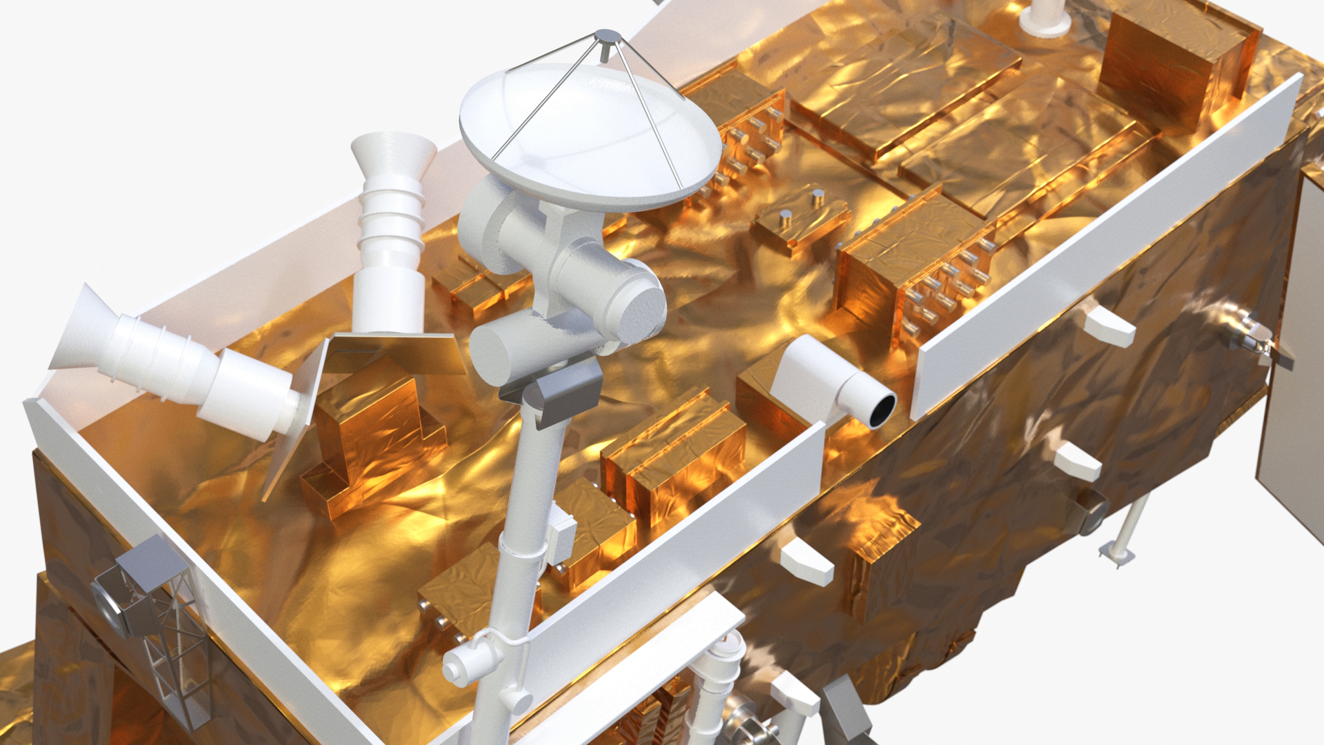 3D Space Satellite with Solar Panels model