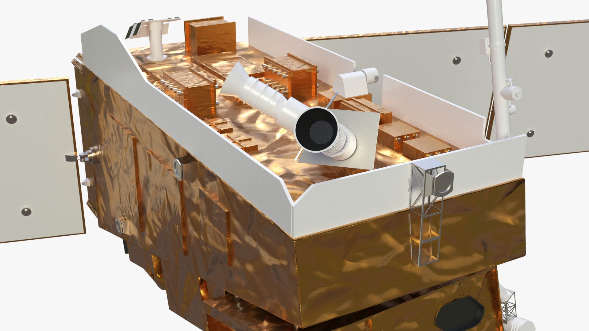 3D Space Satellite with Solar Panels model