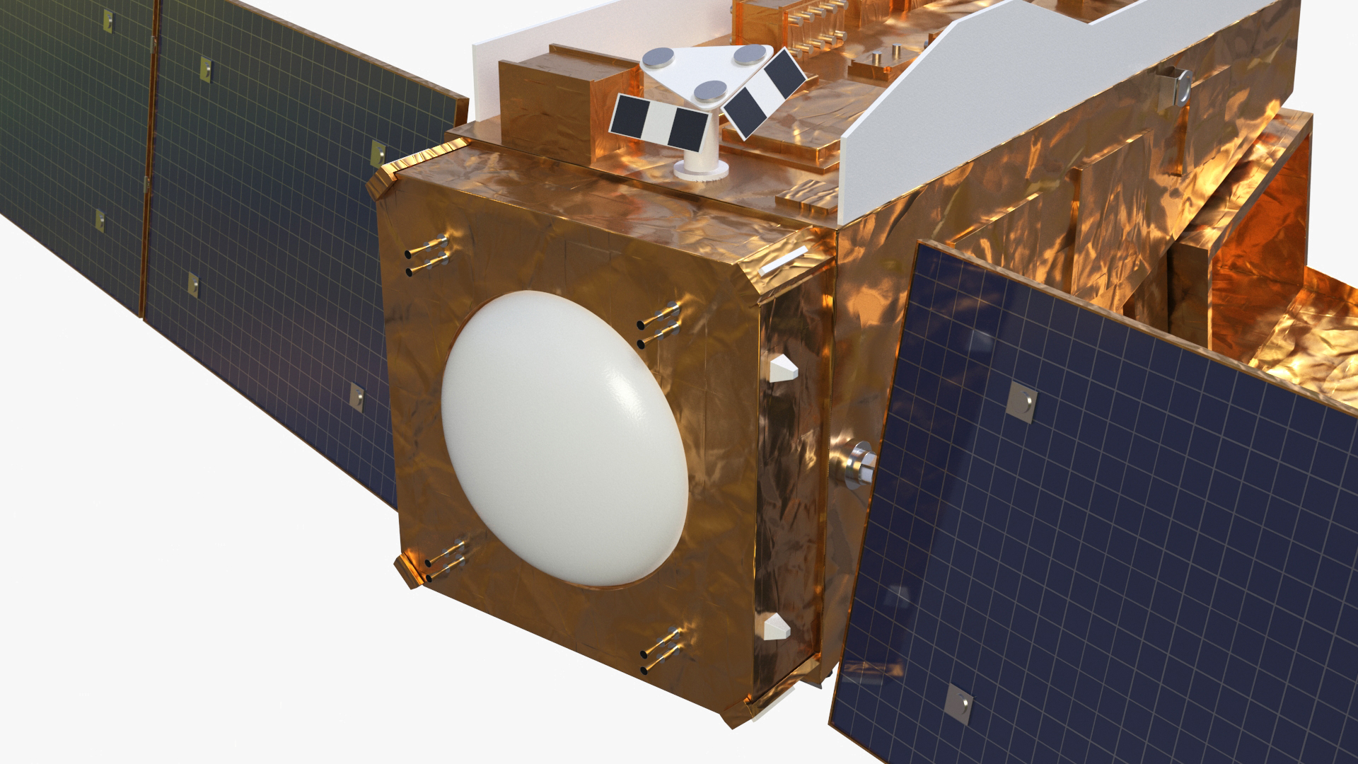 3D Space Satellite with Solar Panels model