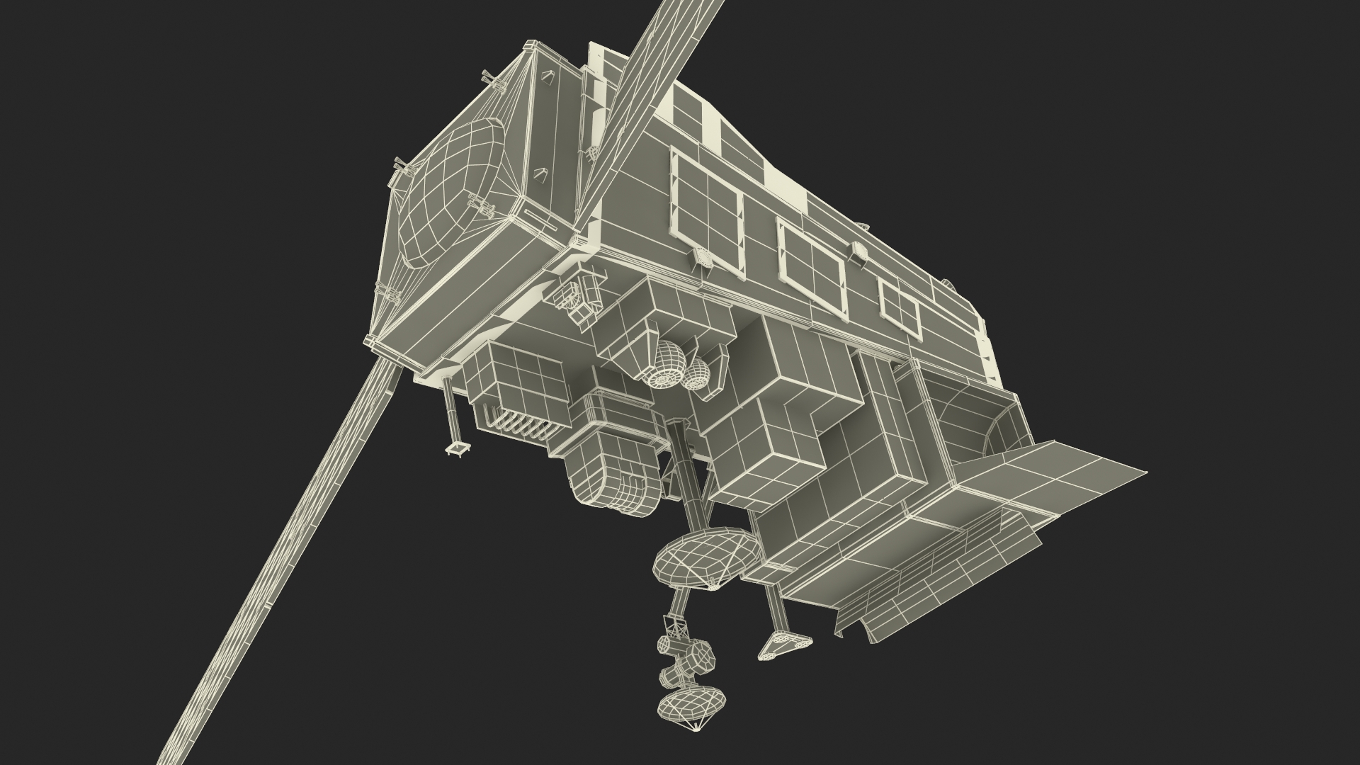 3D Space Satellite with Solar Panels model