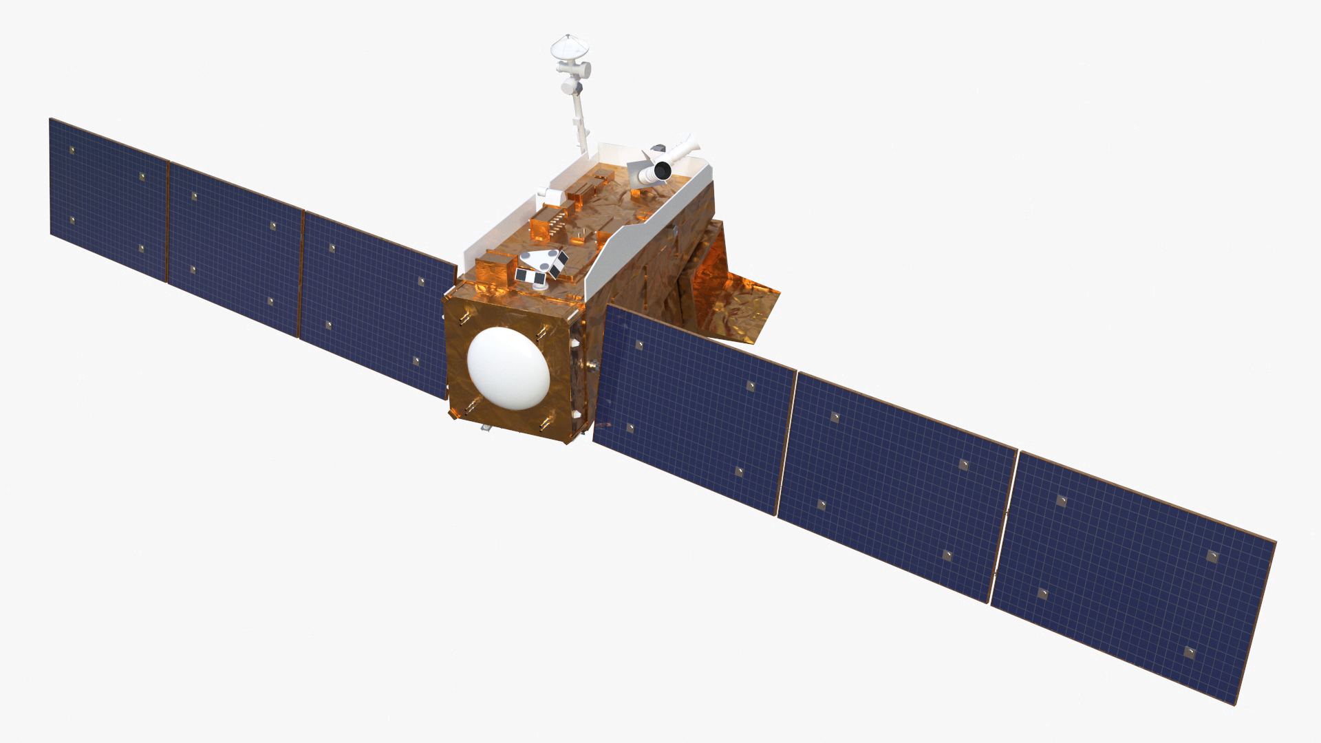 3D Space Satellite with Solar Panels model