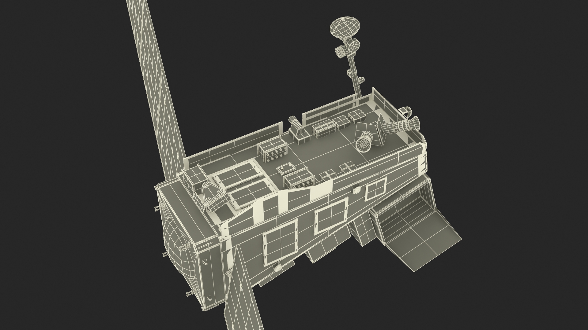 3D Space Satellite with Solar Panels model