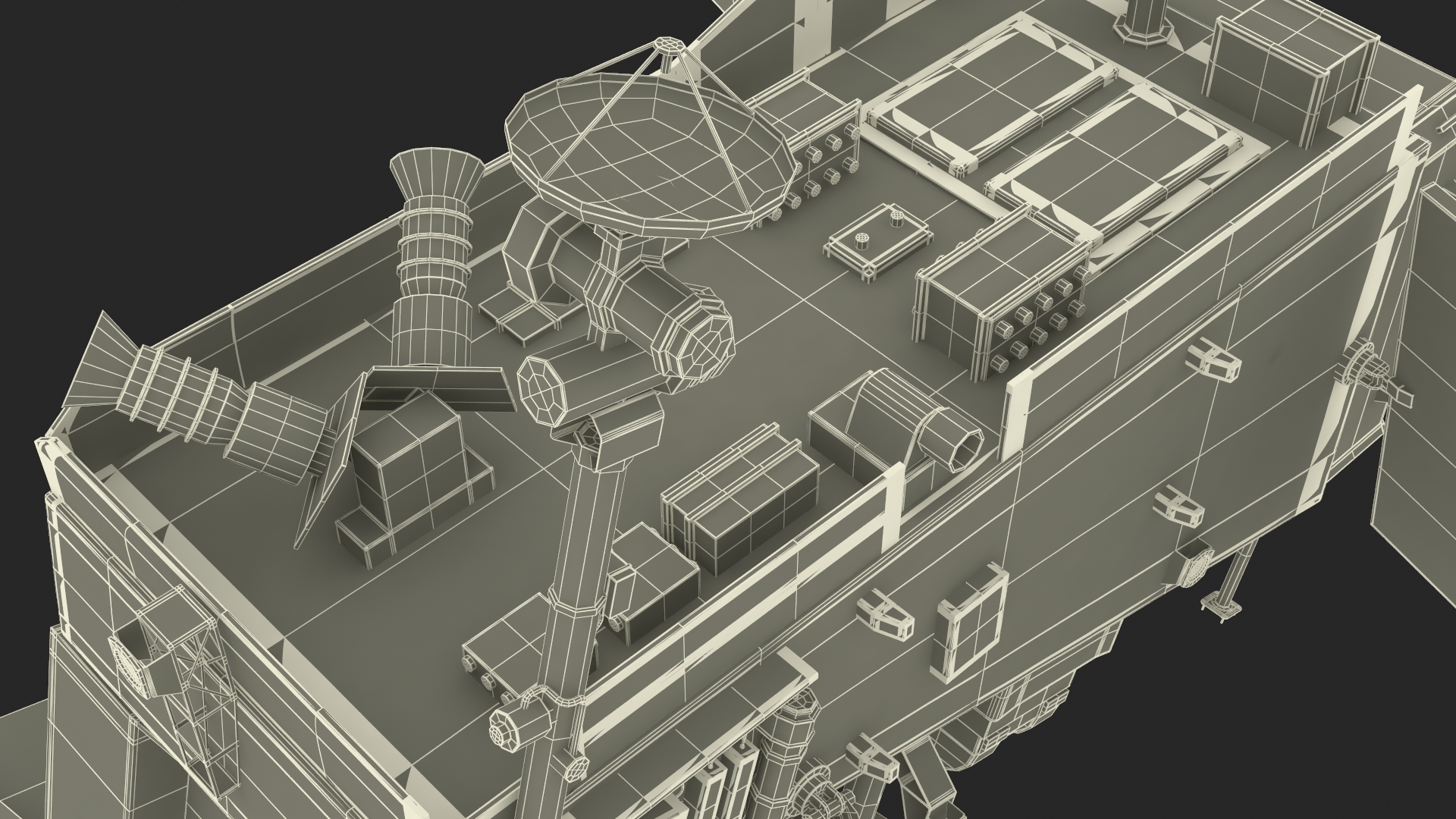 3D Space Satellite with Solar Panels model