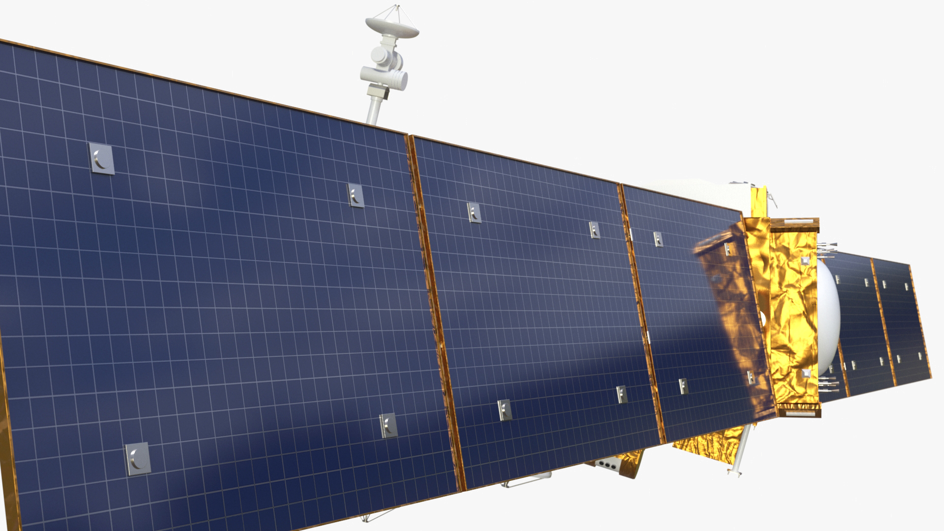 3D Space Satellite with Solar Panels model