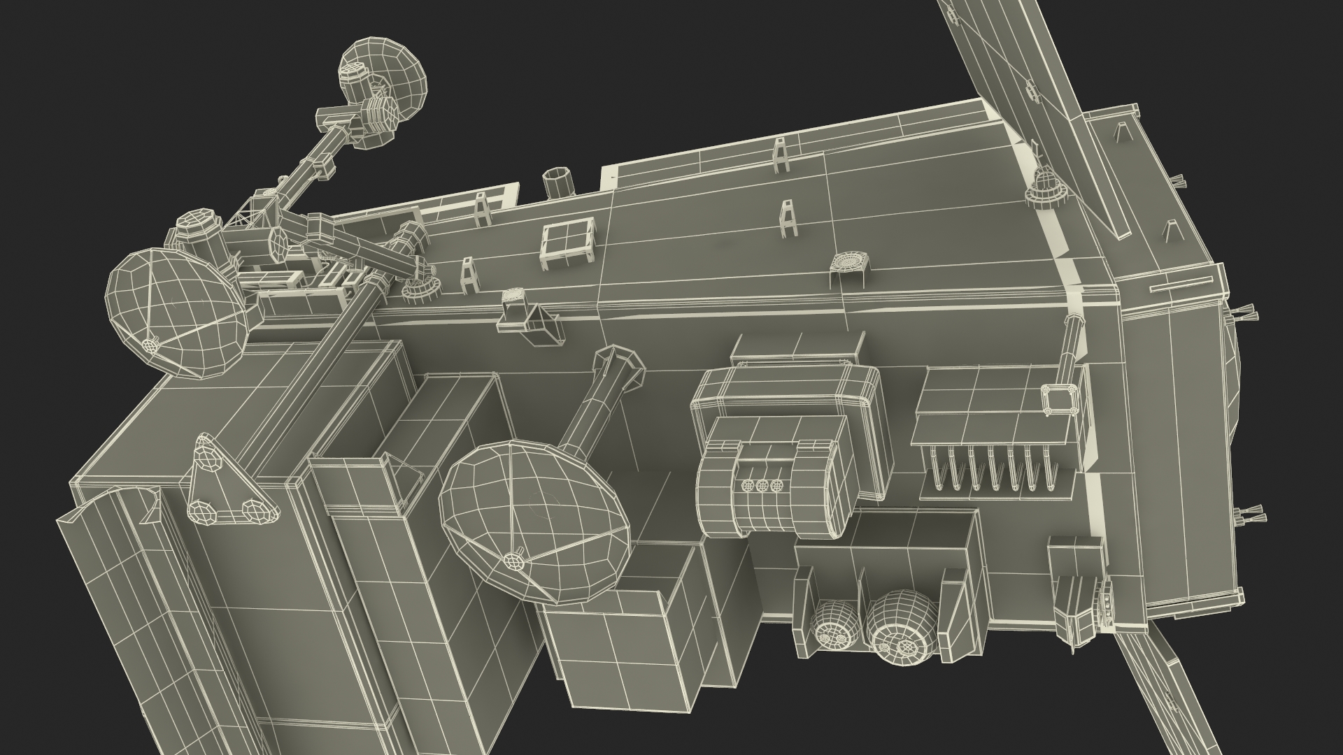3D Space Satellite with Solar Panels model