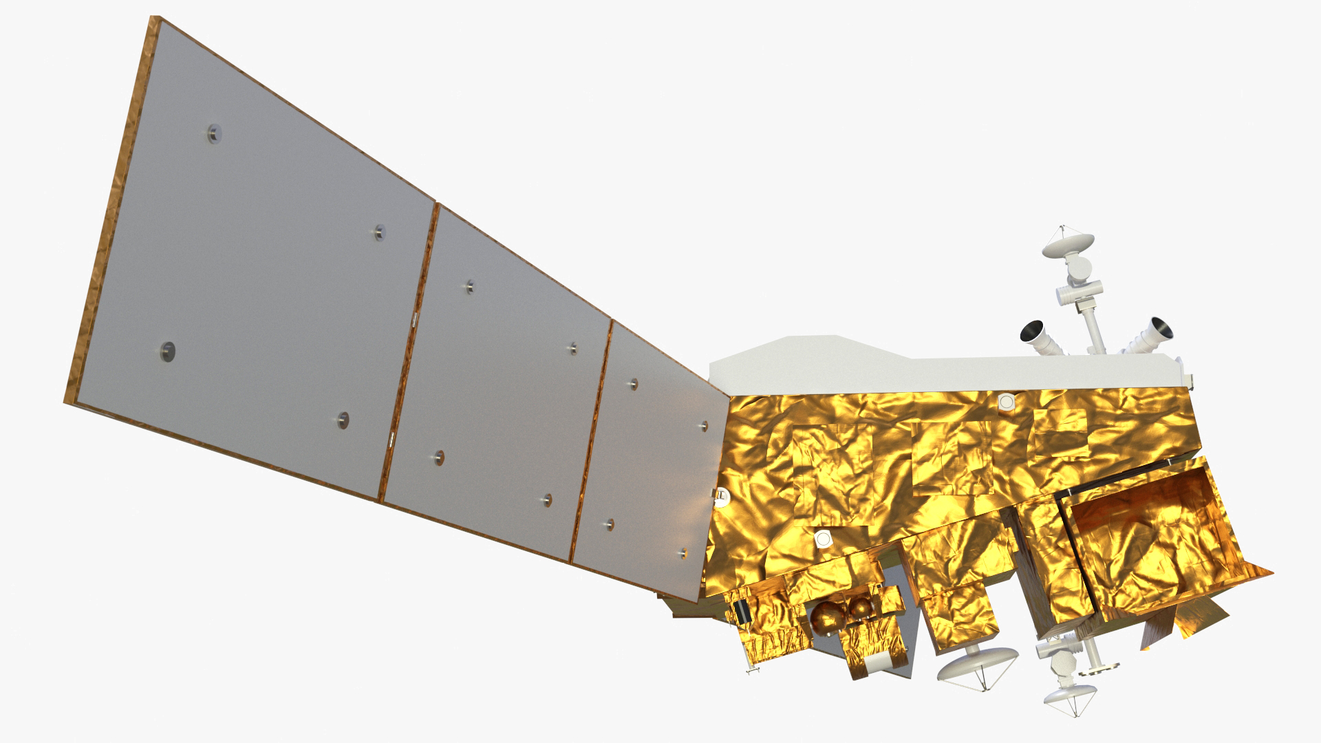 3D Space Satellite with Solar Panels model