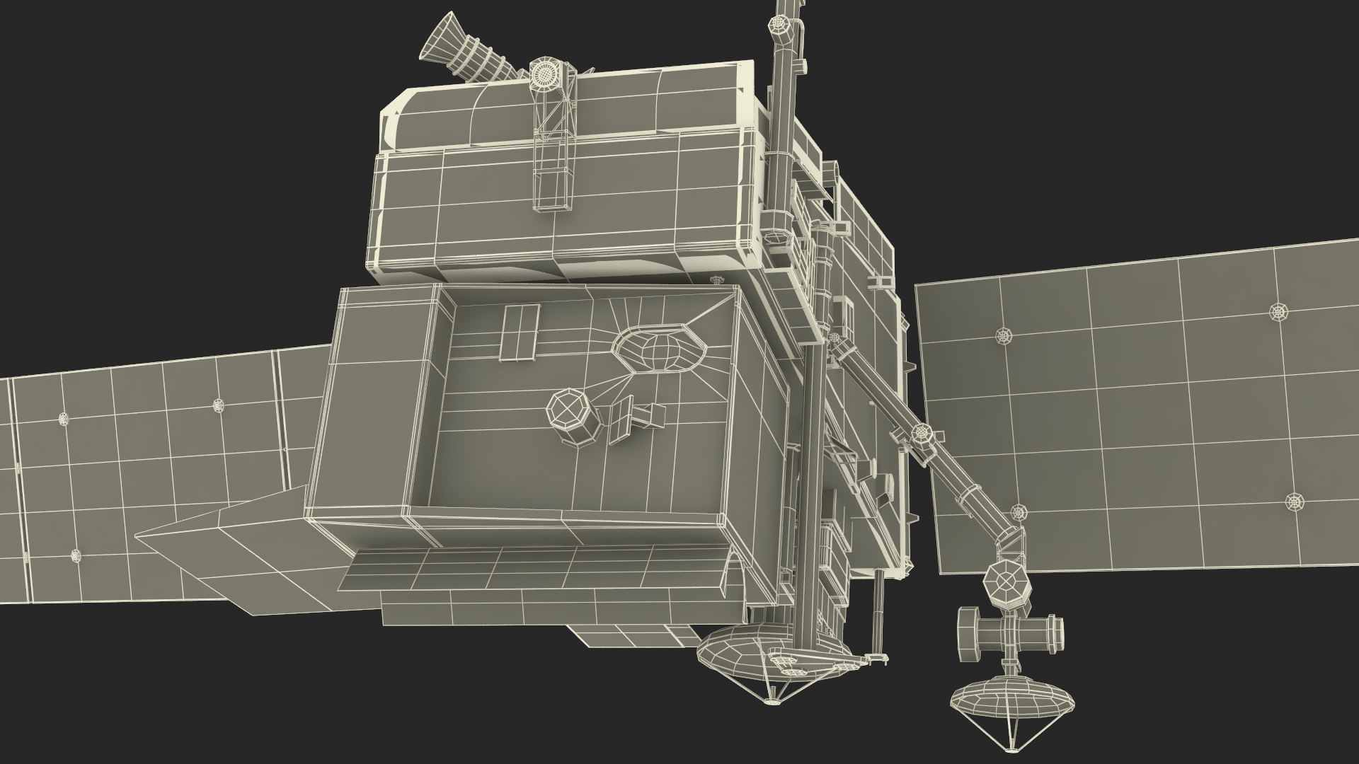 3D Space Satellite with Solar Panels model