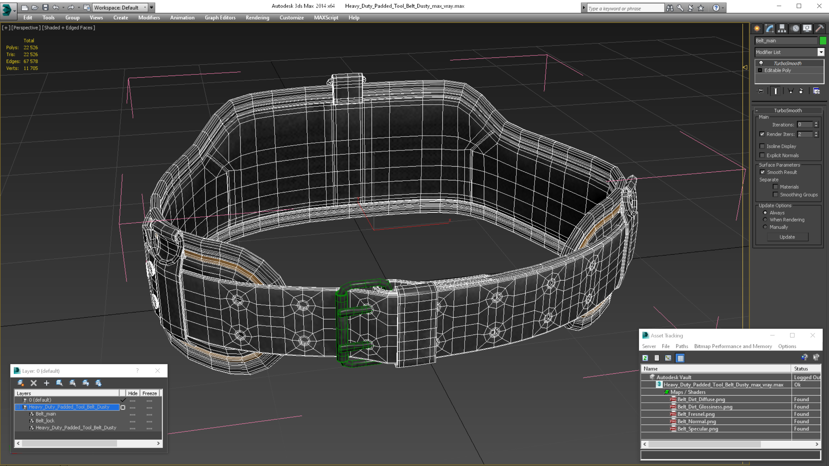 3D Heavy Duty Padded Tool Belt Dusty model