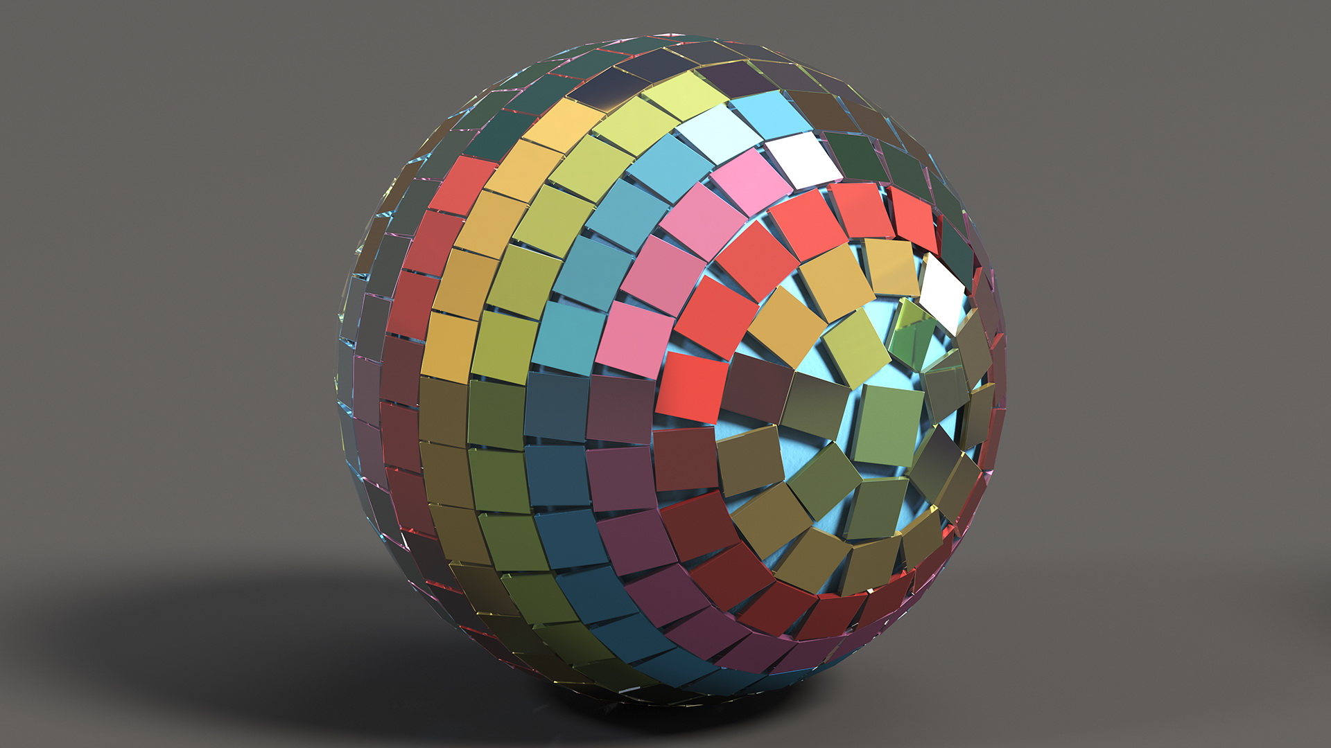 Christmas Tree Discoball Multicolored 3D