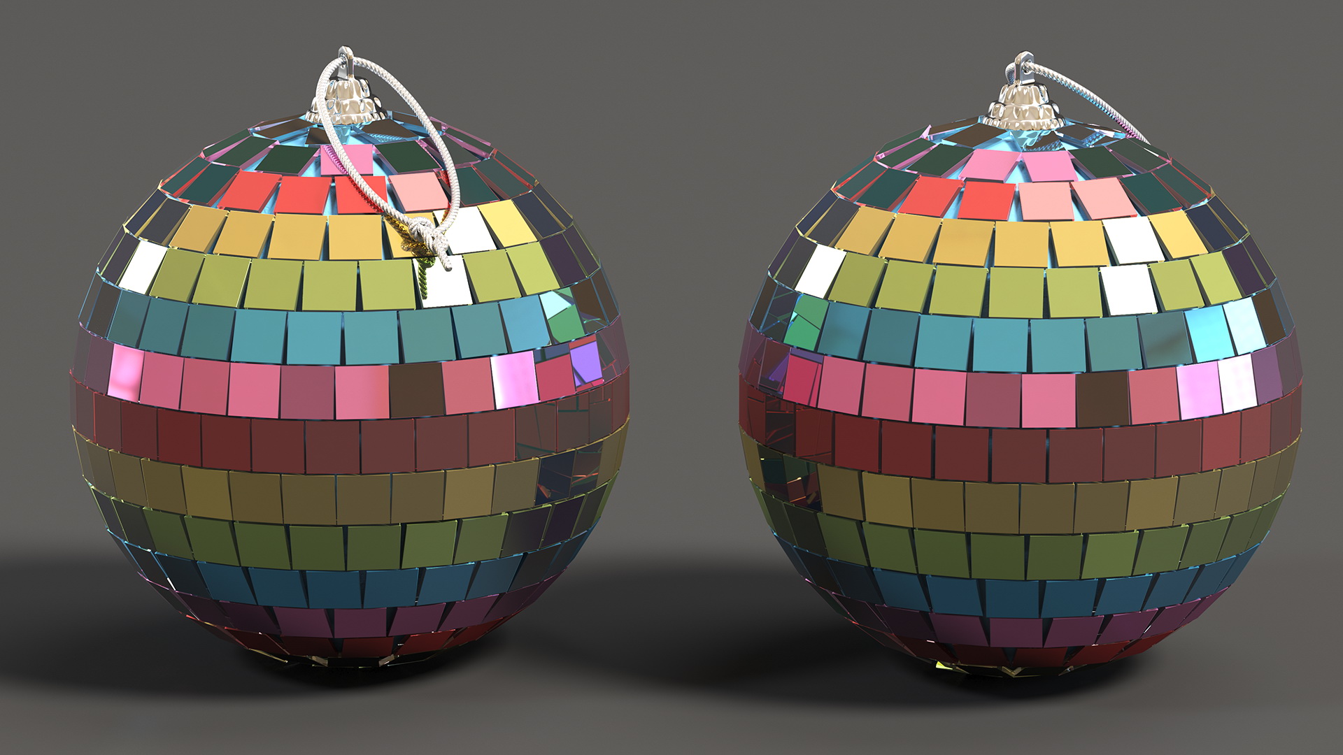 Christmas Tree Discoball Multicolored 3D