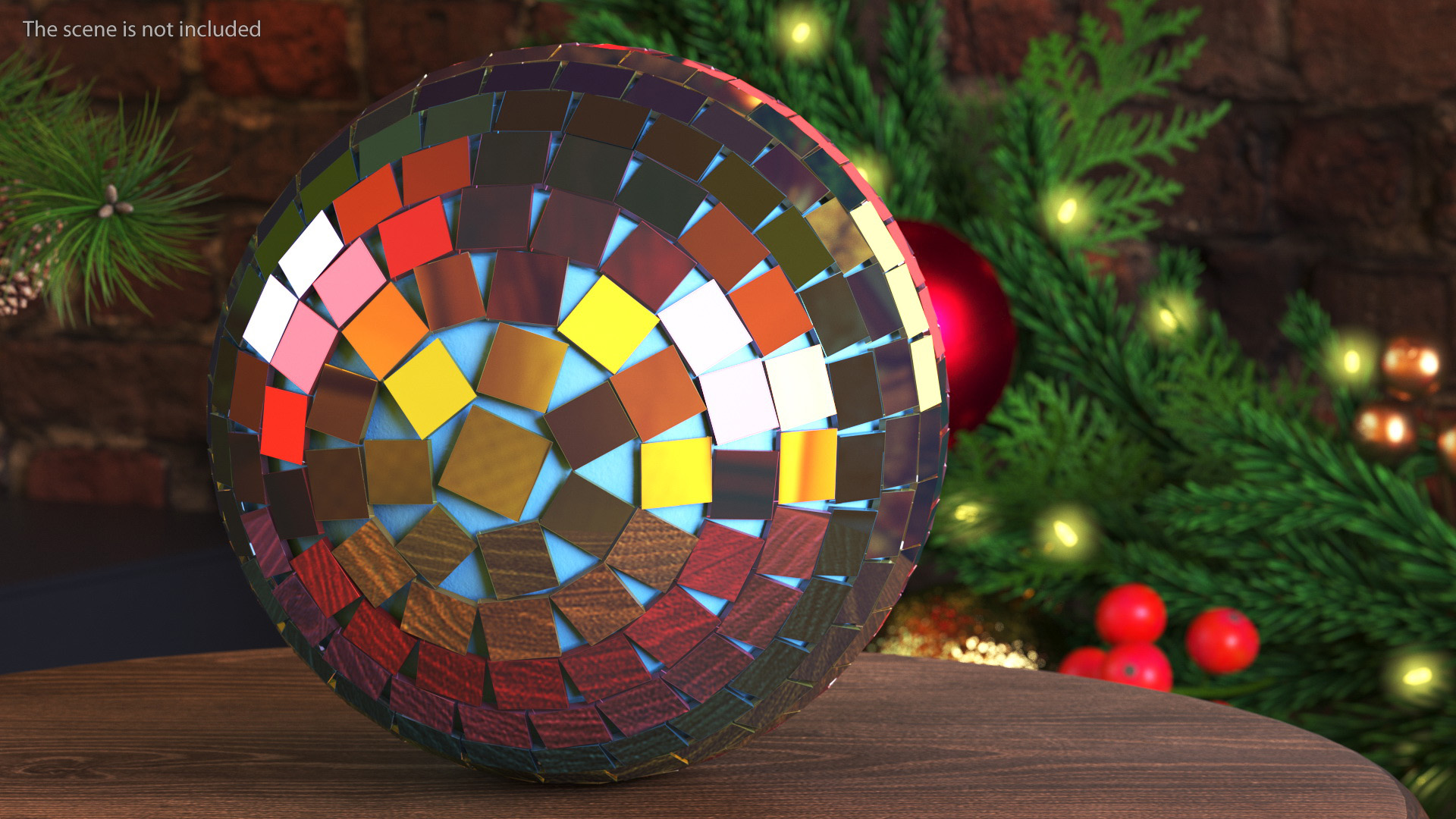 Christmas Tree Discoball Multicolored 3D