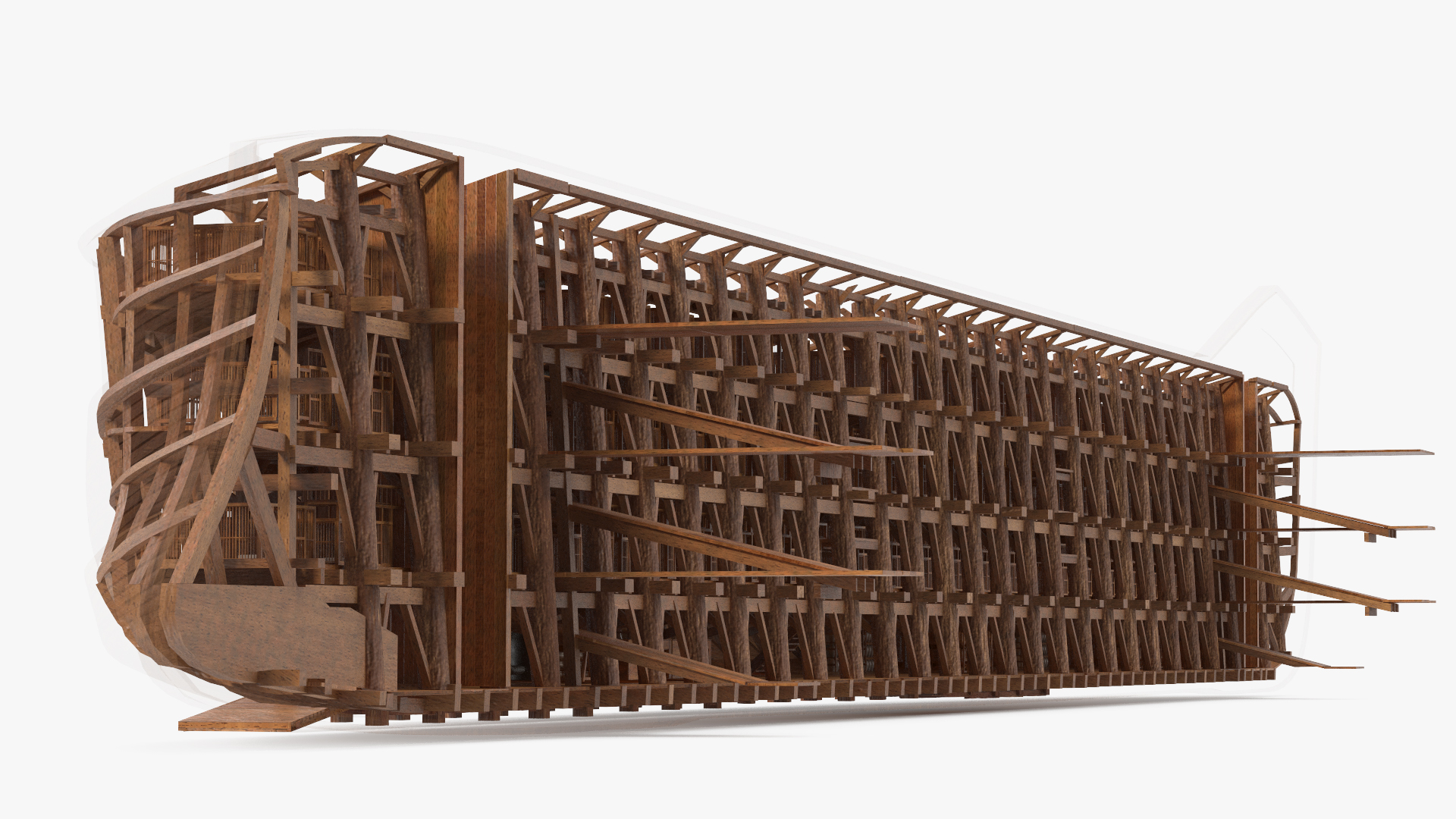 3D model Noah Ark Cross Section with transparency