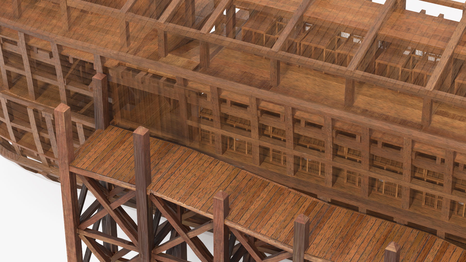 3D model Noah Ark Cross Section with transparency