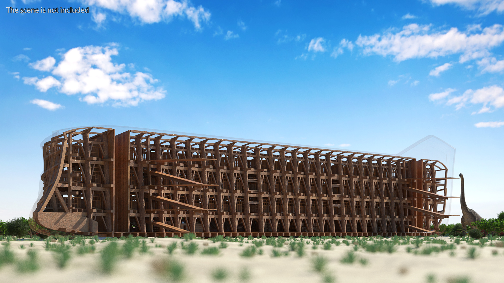 3D model Noah Ark Cross Section with transparency