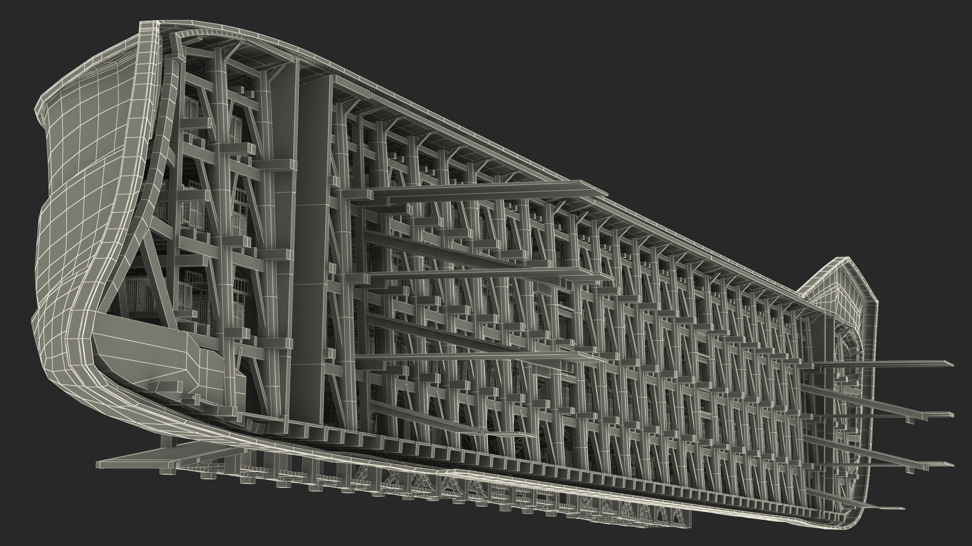 3D model Noah Ark Cross Section with transparency