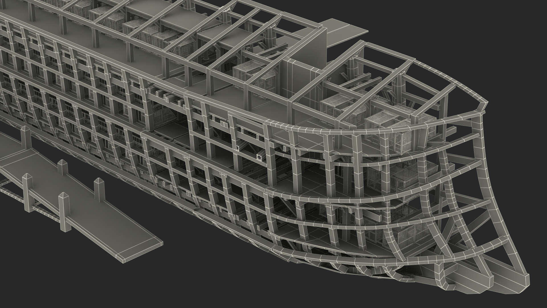 3D model Noah Ark Cross Section with transparency