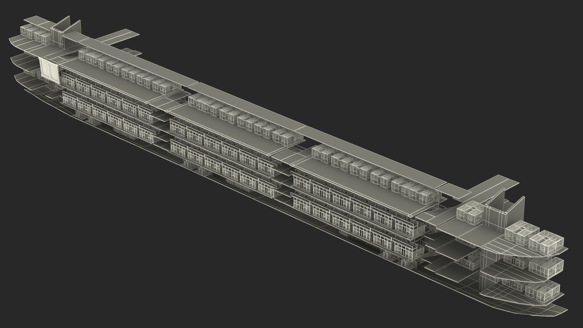 3D model Noah Ark Cross Section with transparency