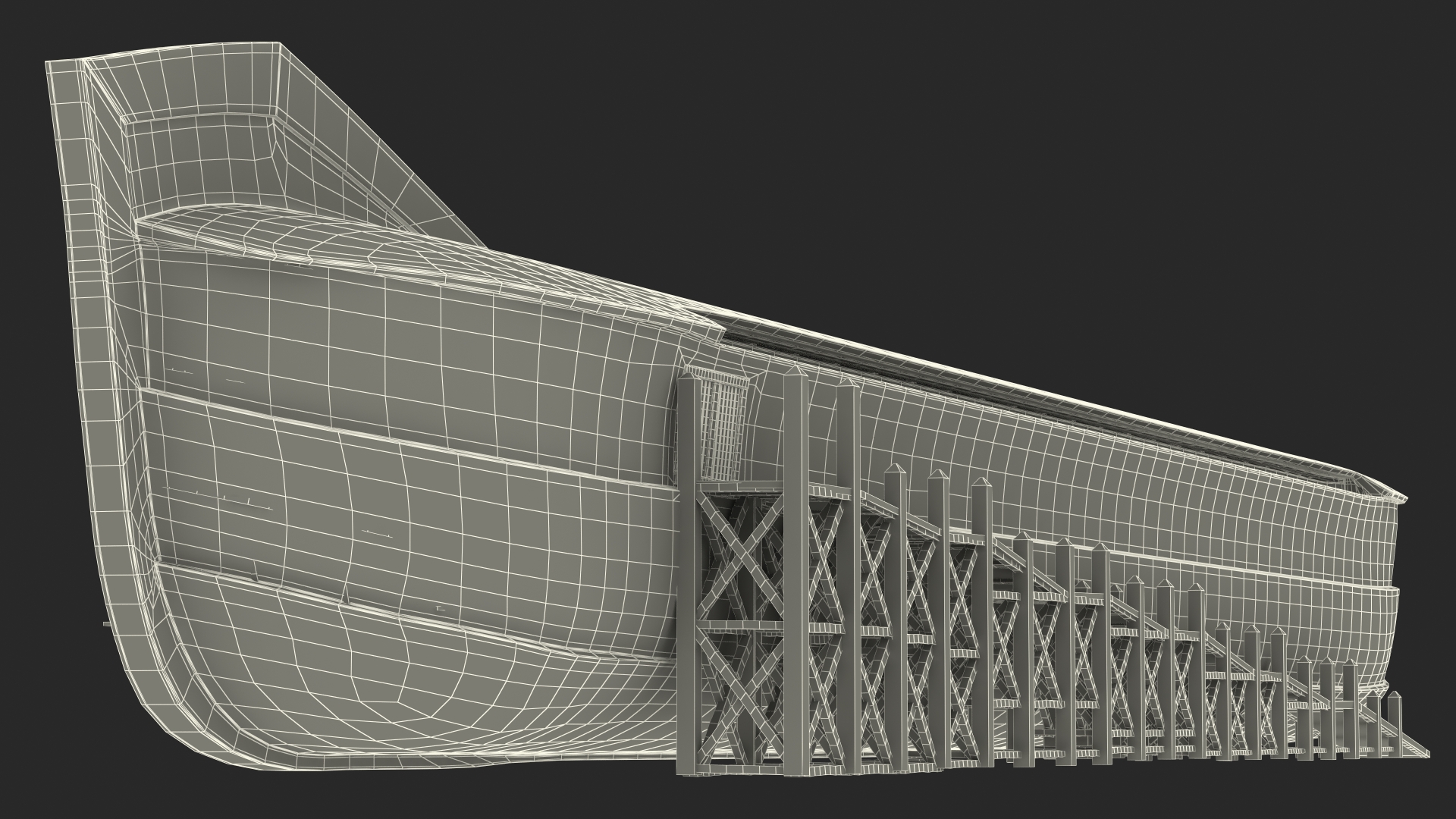 3D model Noah Ark Cross Section with transparency