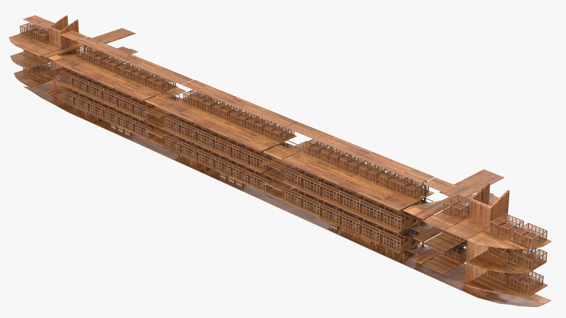 3D model Noah Ark Cross Section with transparency