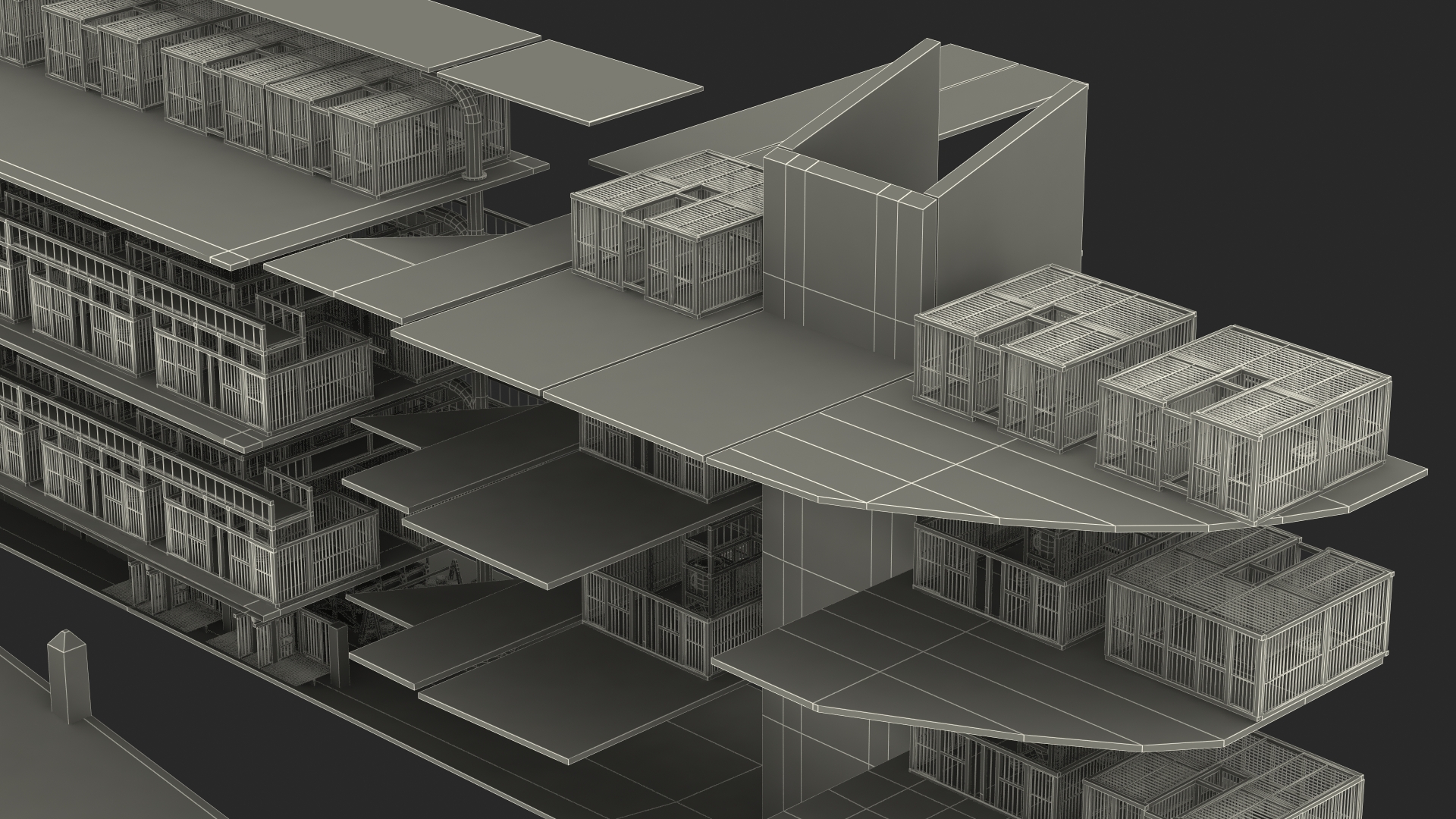 3D model Noah Ark Cross Section with transparency