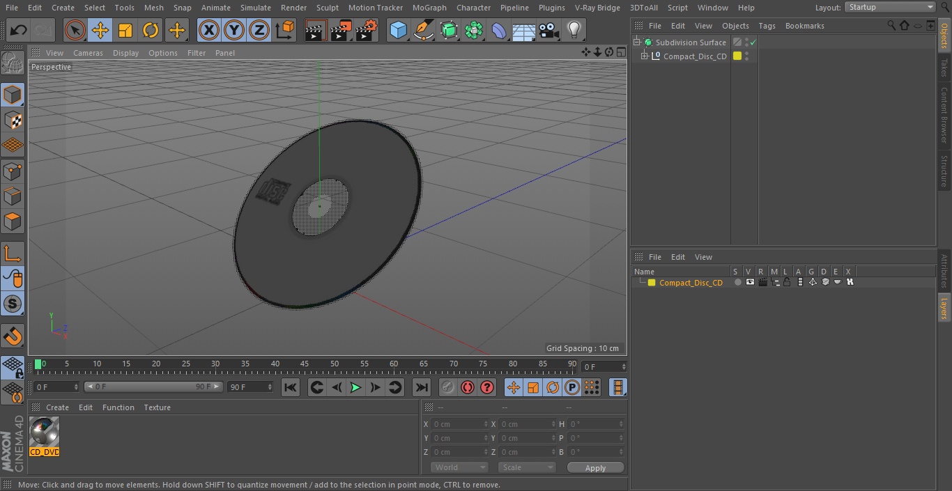 3D model Compact Disc CD