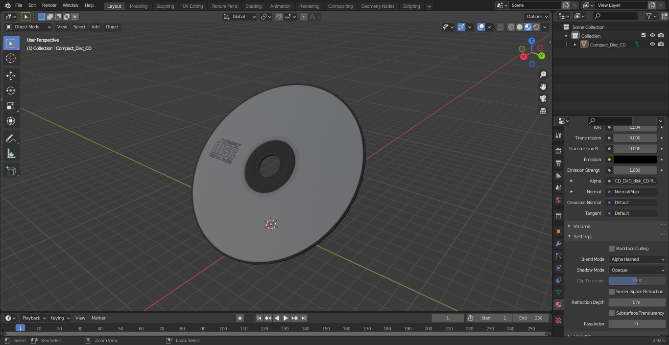 3D model Compact Disc CD