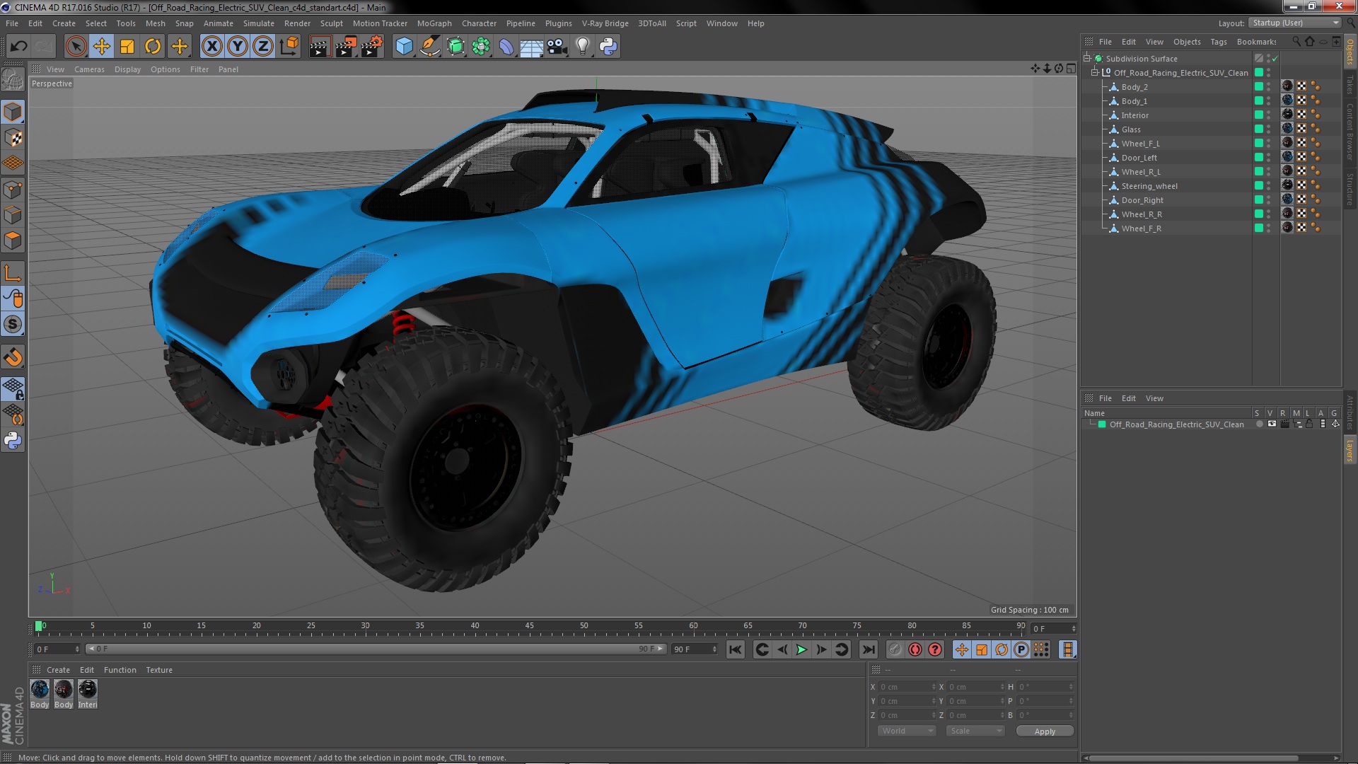 Off Road Racing Electric SUV Clean 3D model