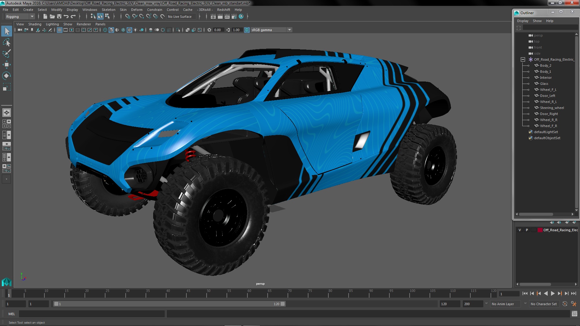 Off Road Racing Electric SUV Clean 3D model