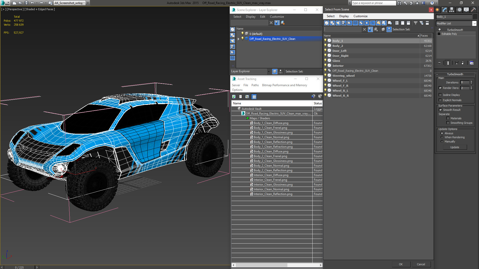 Off Road Racing Electric SUV Clean 3D model