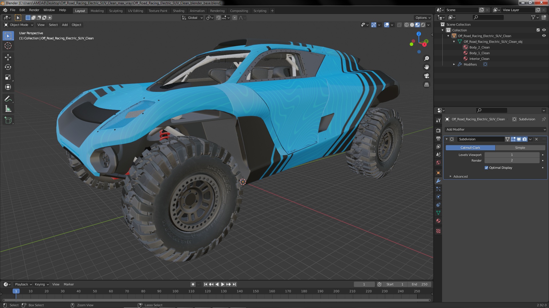 Off Road Racing Electric SUV Clean 3D model