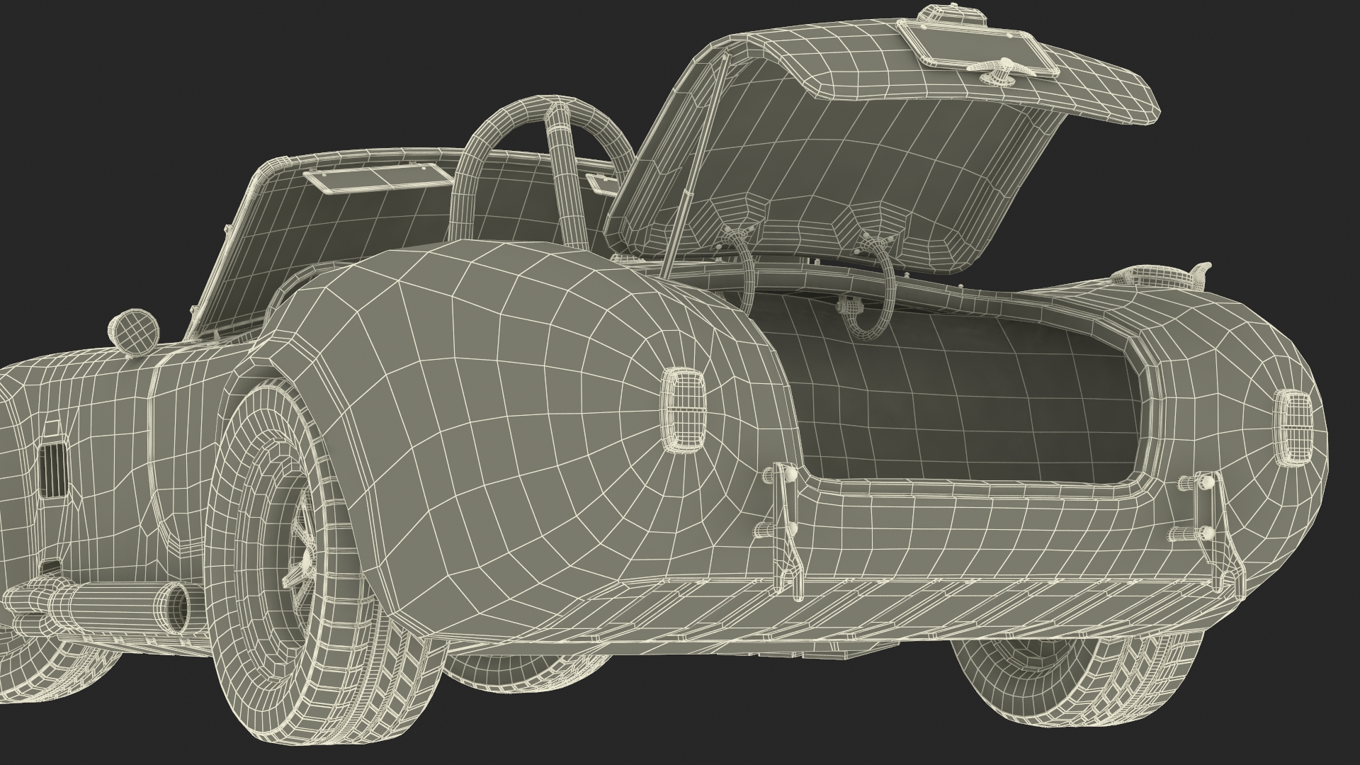 3D model Racing Cobra Shelby 1965 Red Rigged