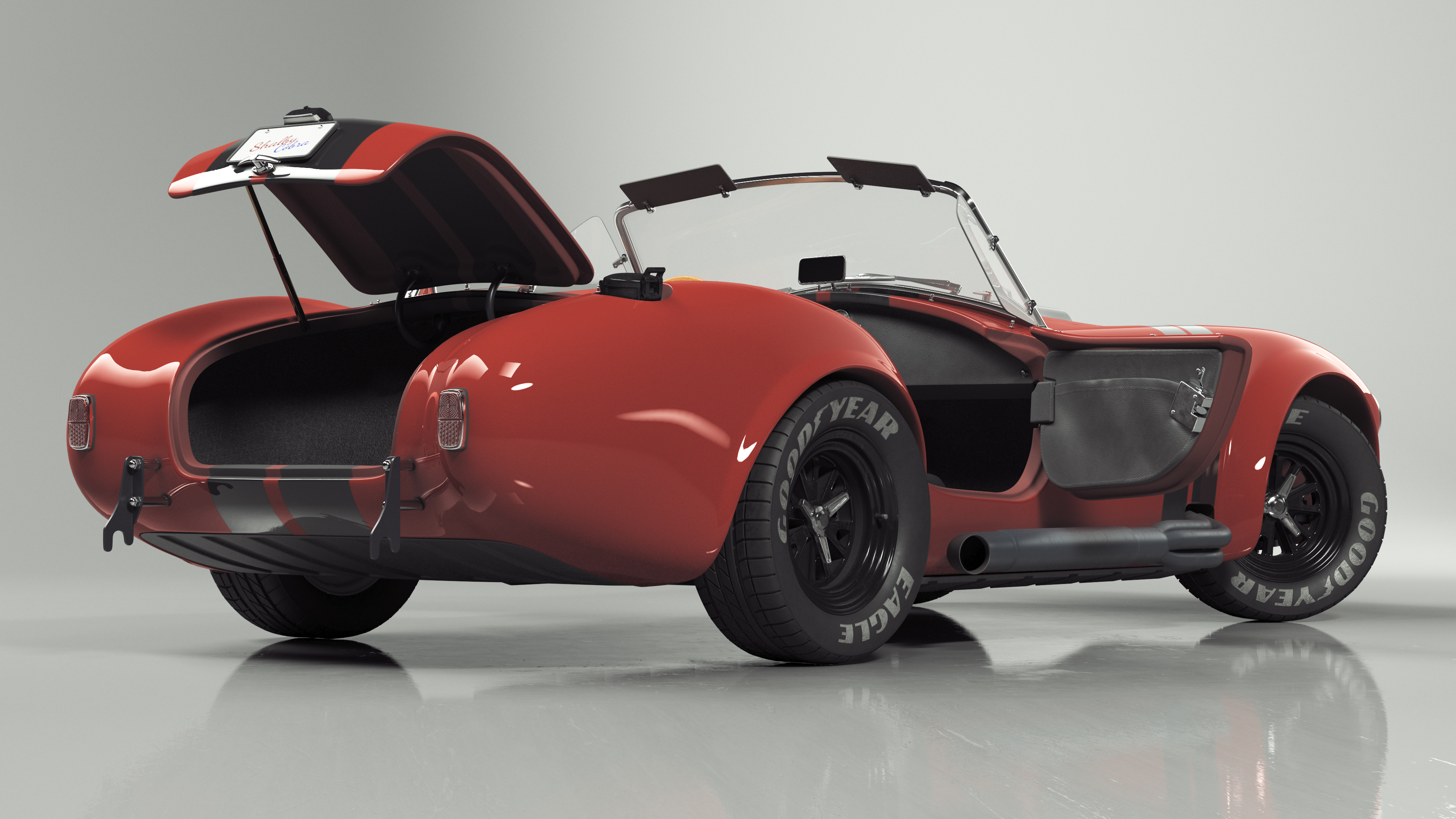 3D model Racing Cobra Shelby 1965 Red Rigged
