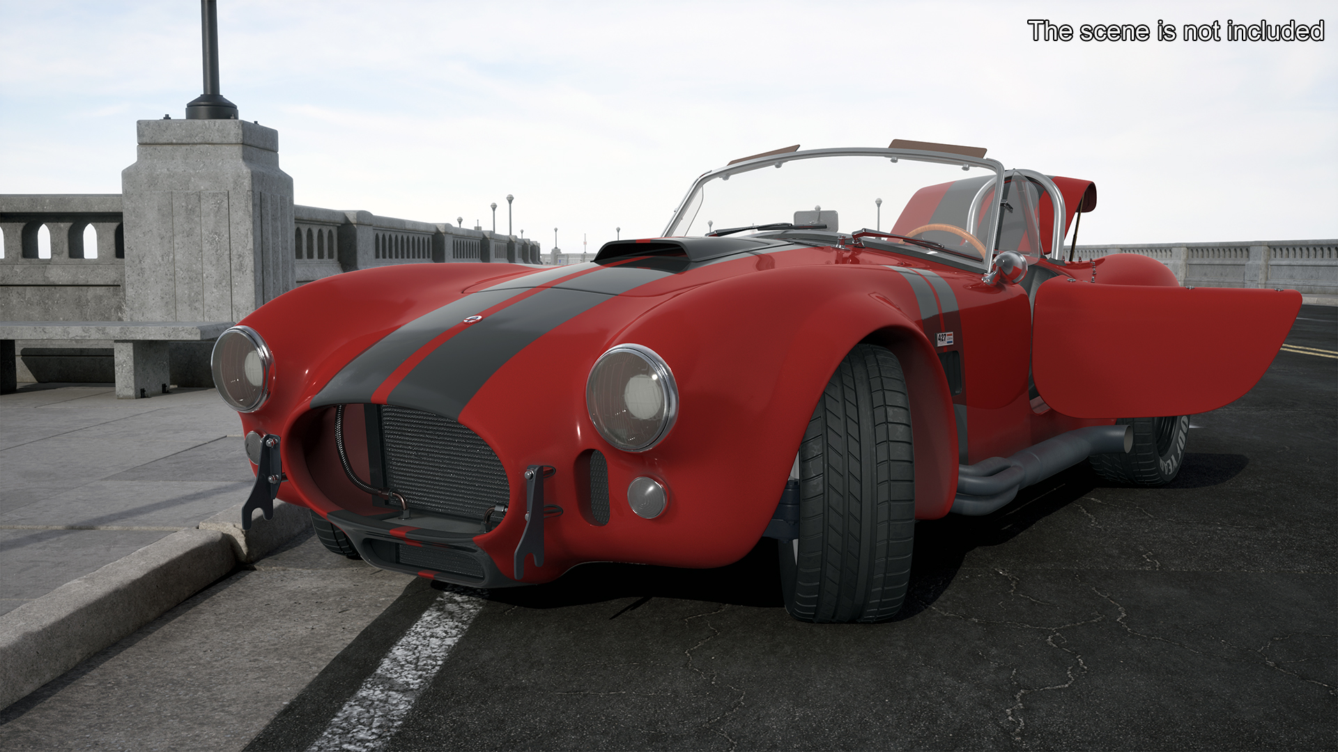 3D model Racing Cobra Shelby 1965 Red Rigged