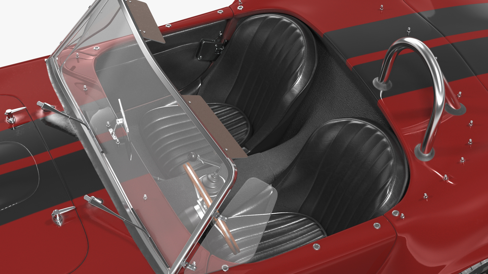 3D model Racing Cobra Shelby 1965 Red Rigged