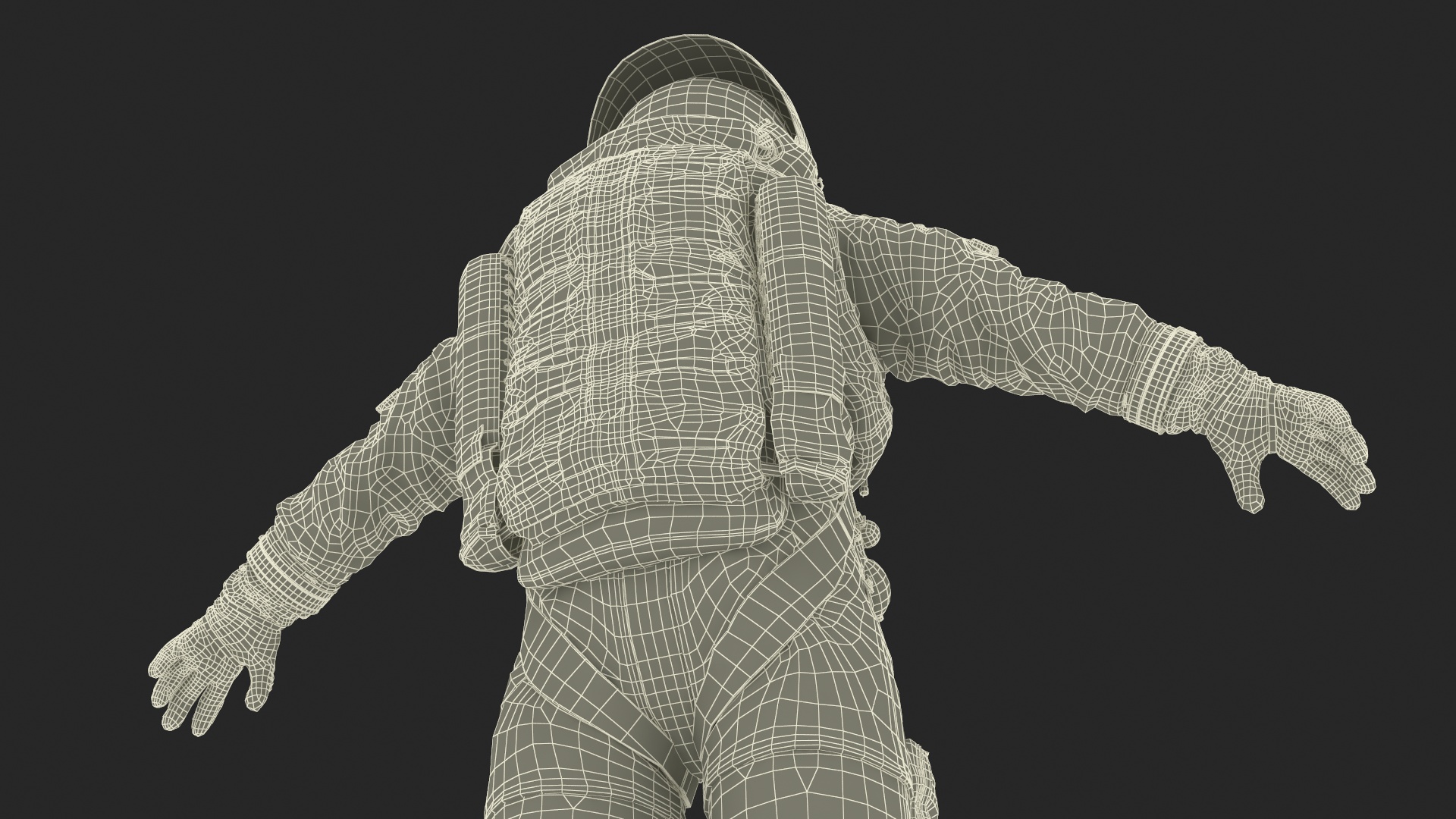 3D Detailed Astronaut Wearing Advanced Crew Escape Suit Fur