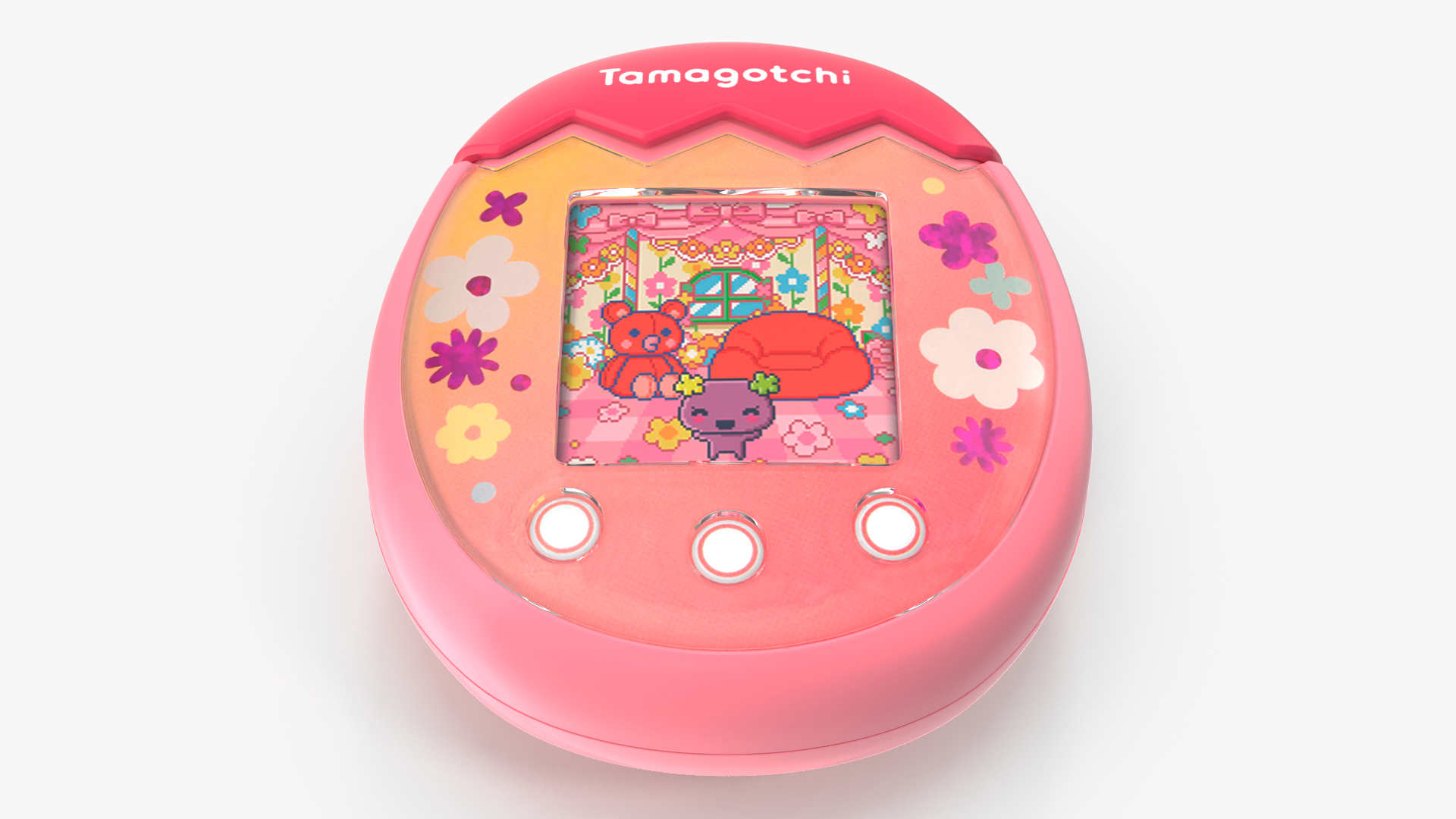 3D Tamagotchi Pix Floral Pink