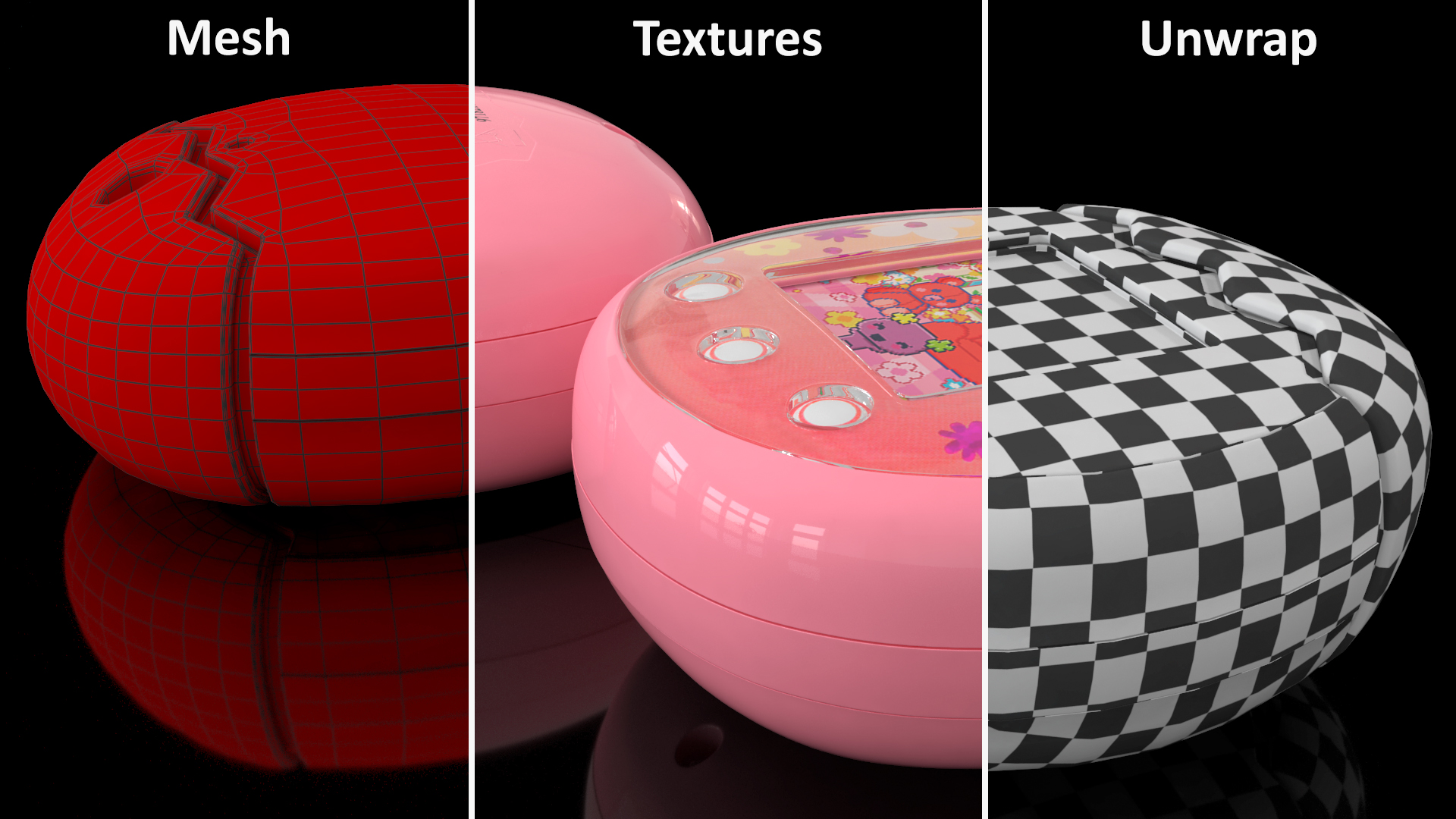 3D Tamagotchi Pix Floral Pink